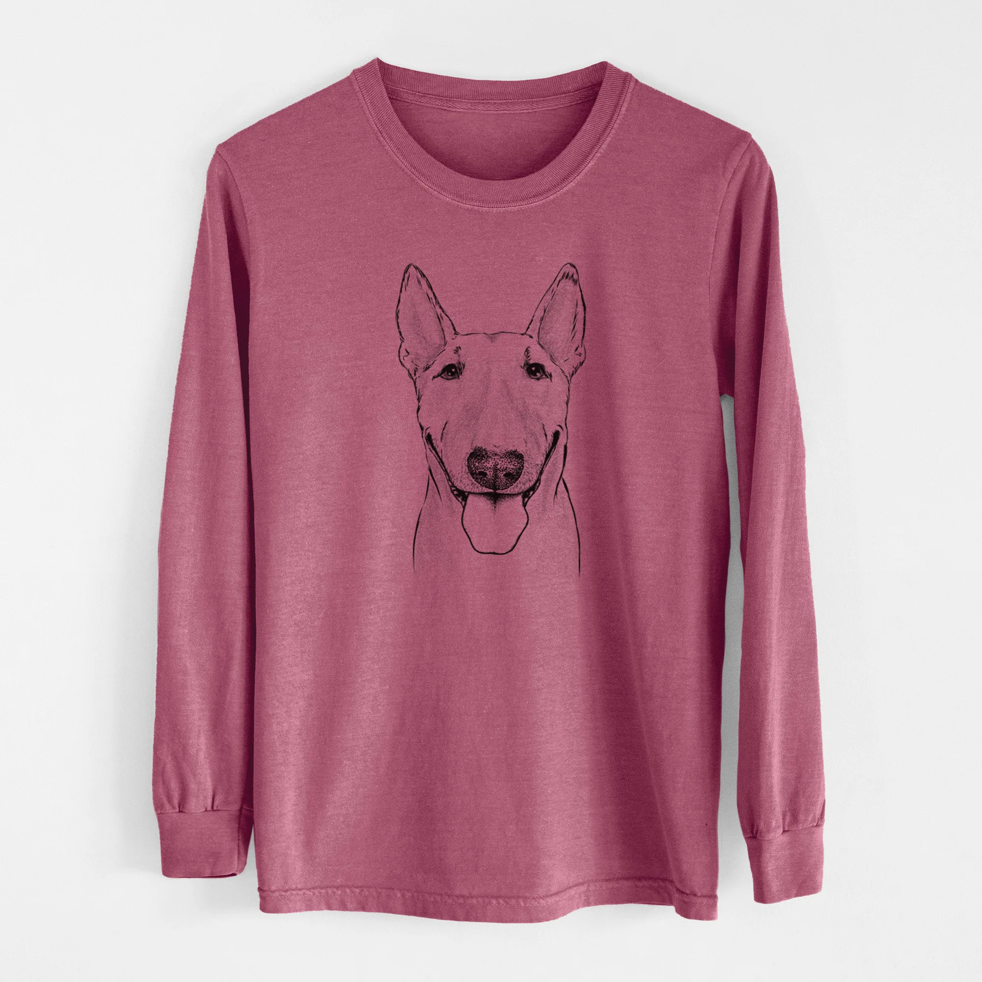 Bare Chloe the Bull Terrier - Men's Heavyweight 100% Cotton Long Sleeve - Image 10