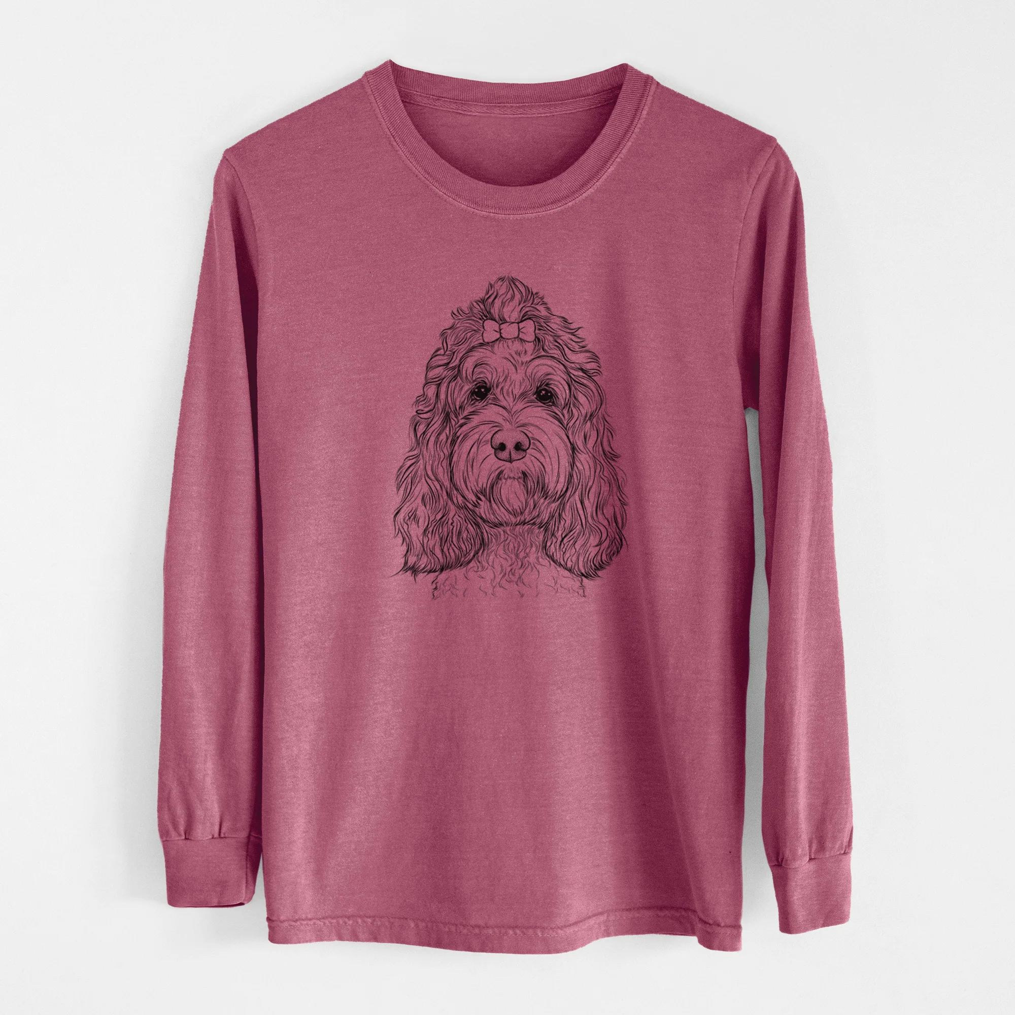 Bare Chloe the Cockapoo - Men's Heavyweight 100% Cotton Long Sleeve - Image 10
