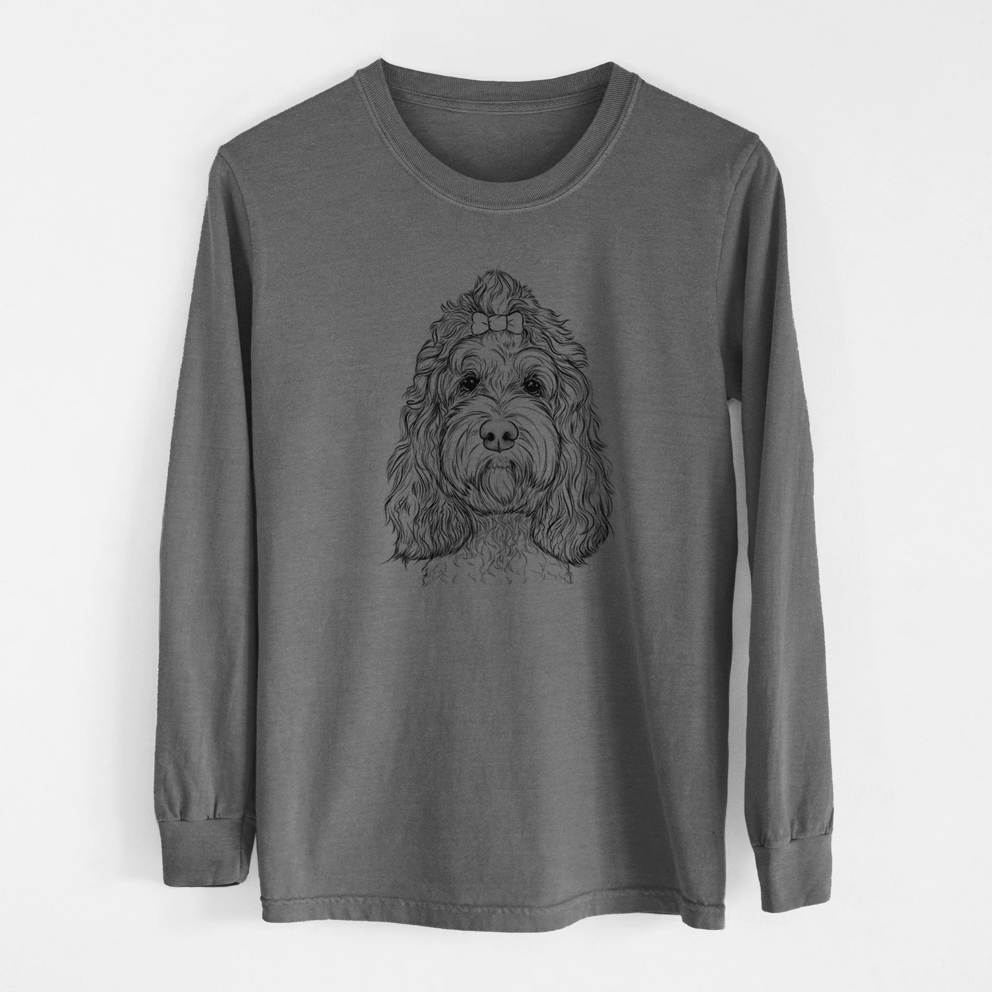 Bare Chloe the Cockapoo - Men's Heavyweight 100% Cotton Long Sleeve - Image 14