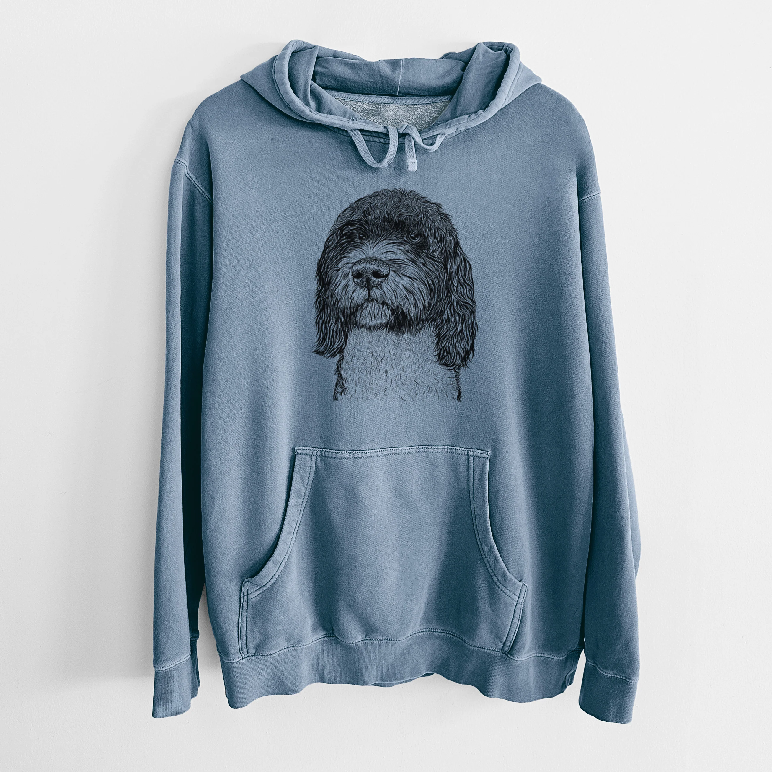 Bare Chris the Portuguese Water Dog - Unisex Pigment Dyed Hoodie - Image 7