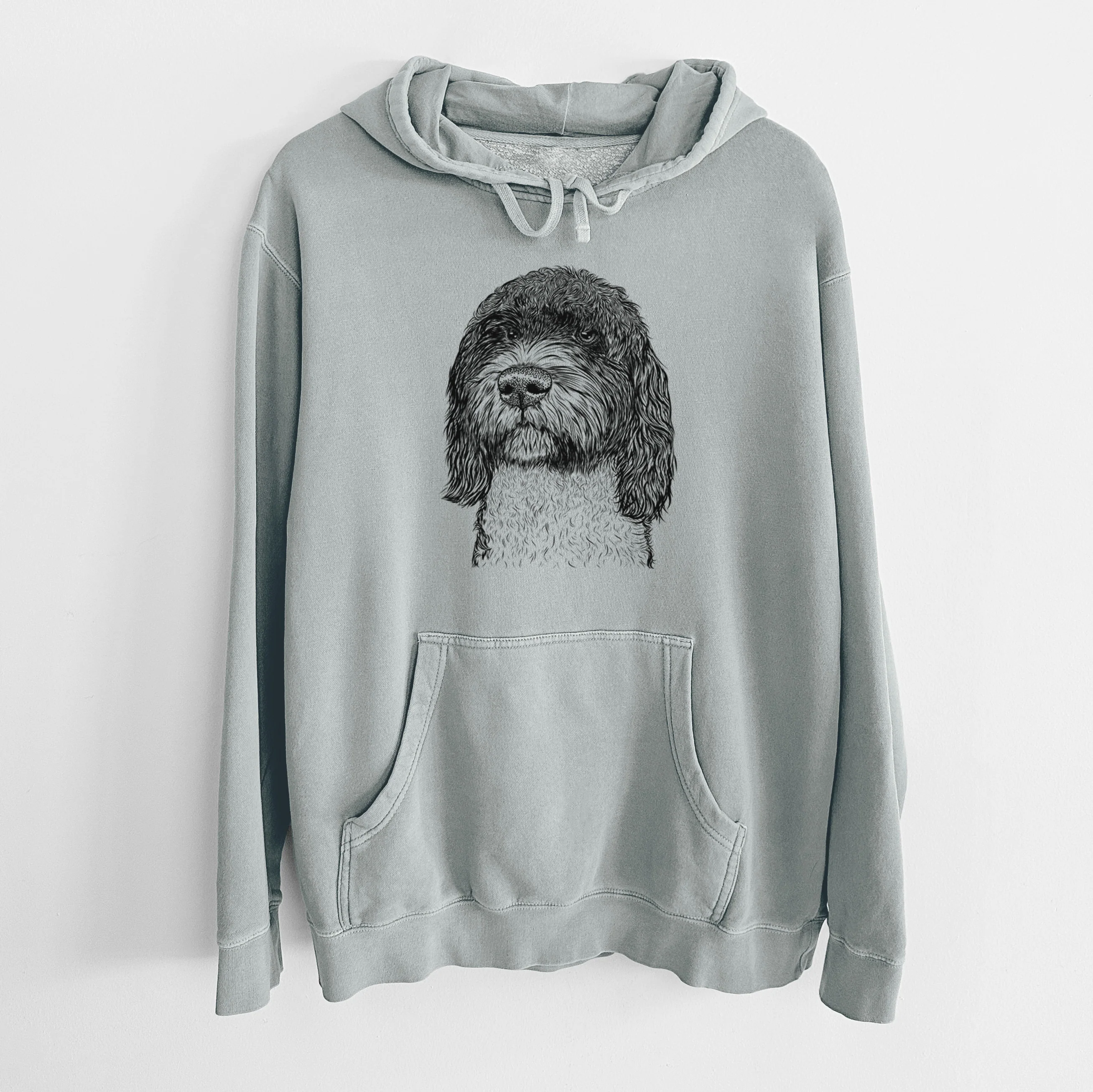 Bare Chris the Portuguese Water Dog - Unisex Pigment Dyed Hoodie - Image 8