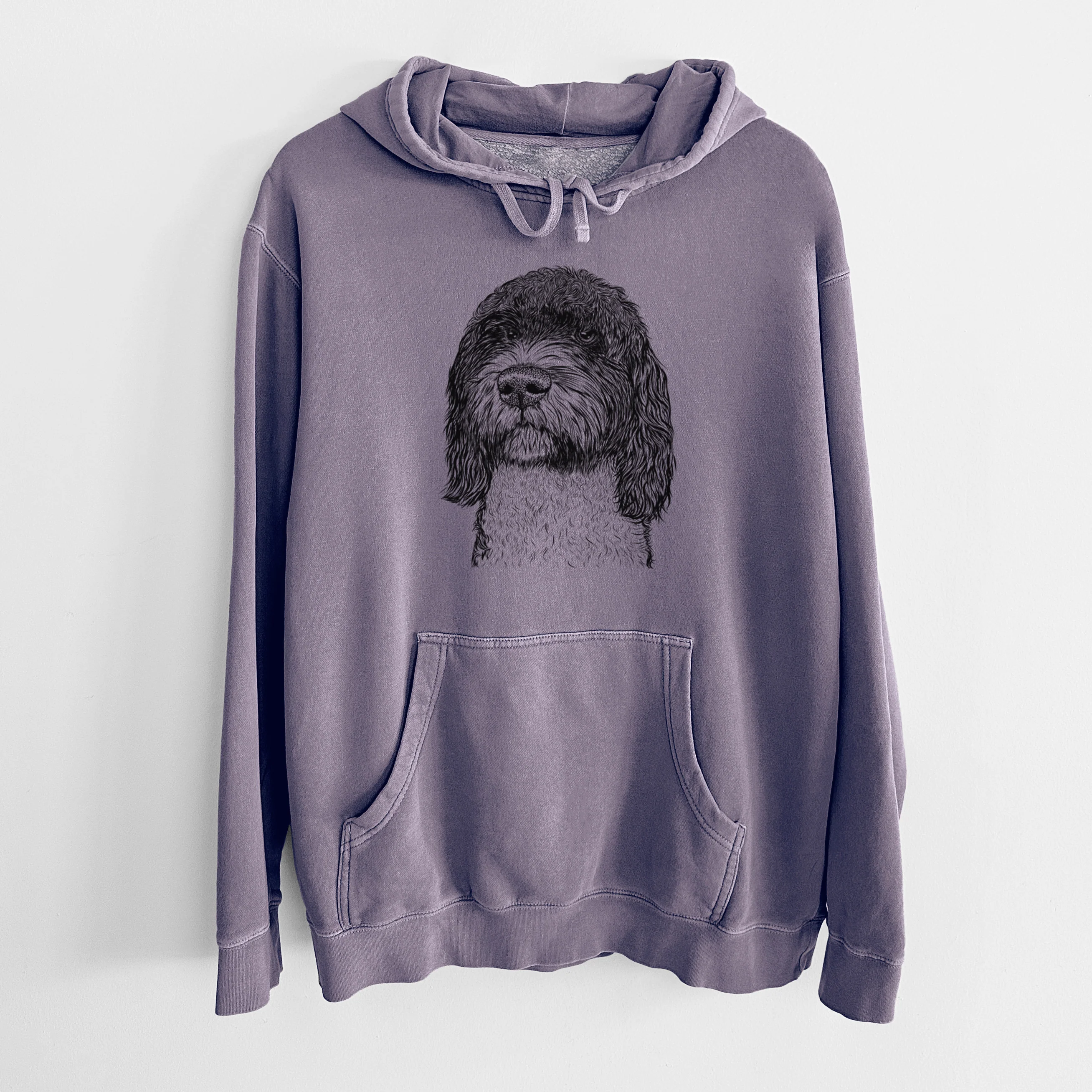 Bare Chris the Portuguese Water Dog - Unisex Pigment Dyed Hoodie - Image 9