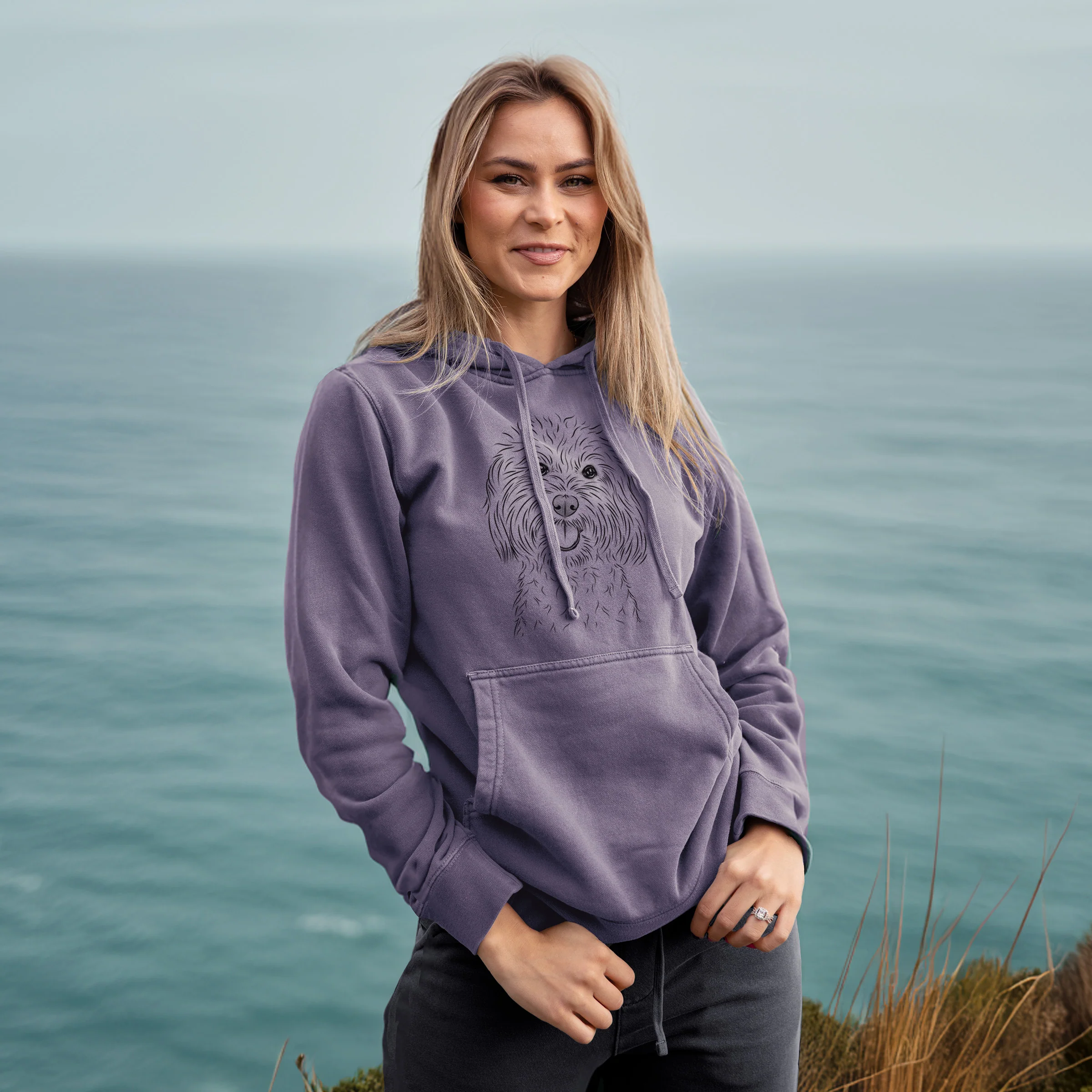 Bare Cuddles the Coton de Tulear - Unisex Pigment Dyed Hoodie - Image 4
