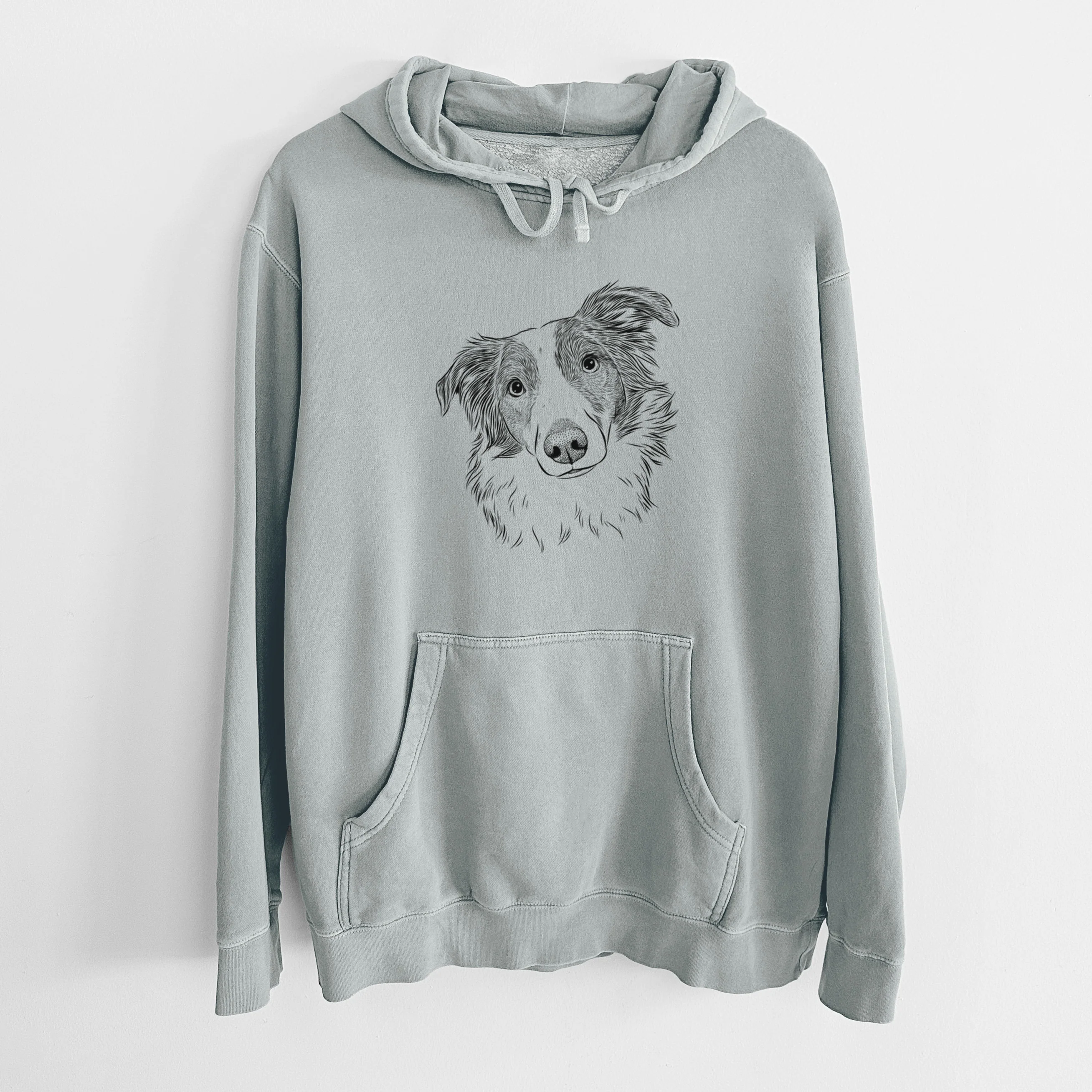 Bare Cyclone the Australian Shepherd - Unisex Pigment Dyed Hoodie - Image 8