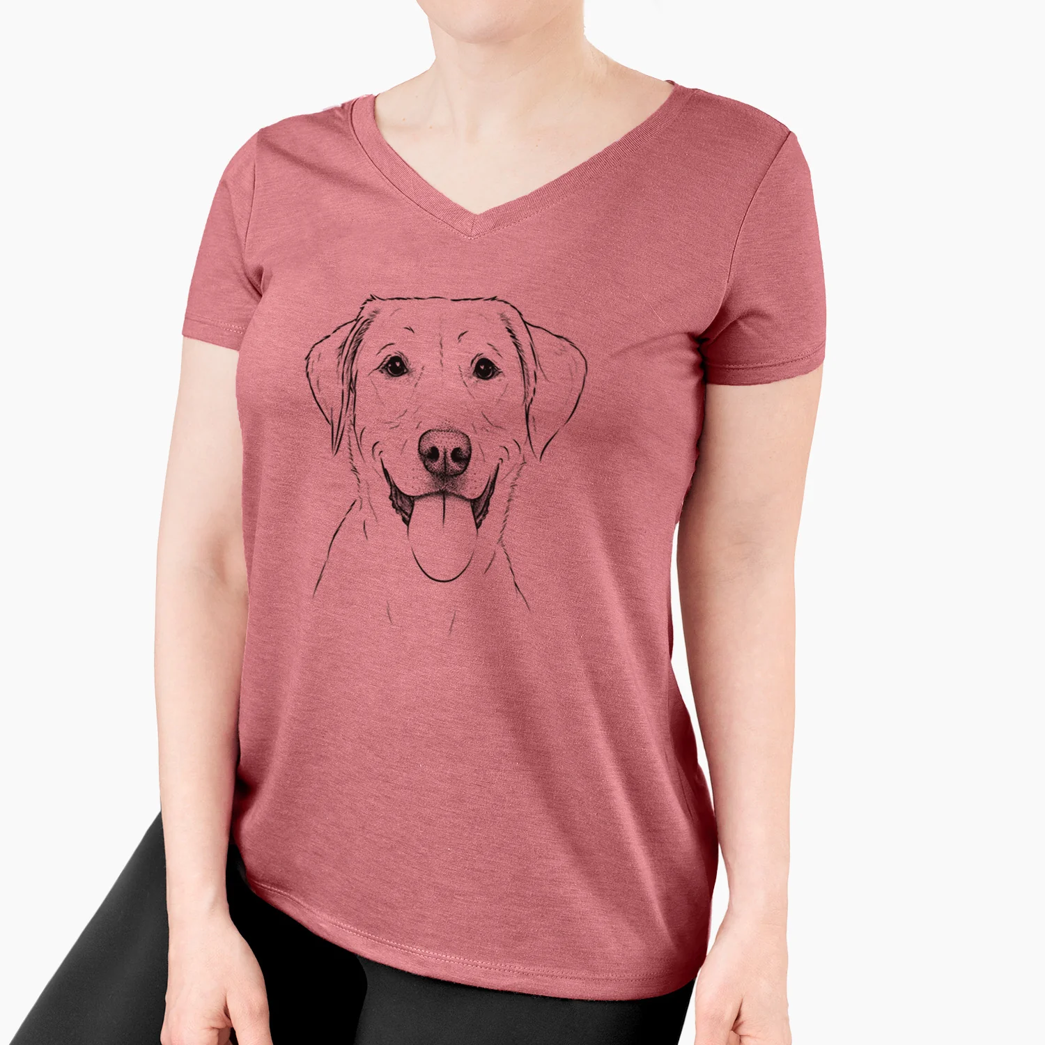 Bare Daisy the Labrador Retriever - Women's V-neck Shirt - Image 7
