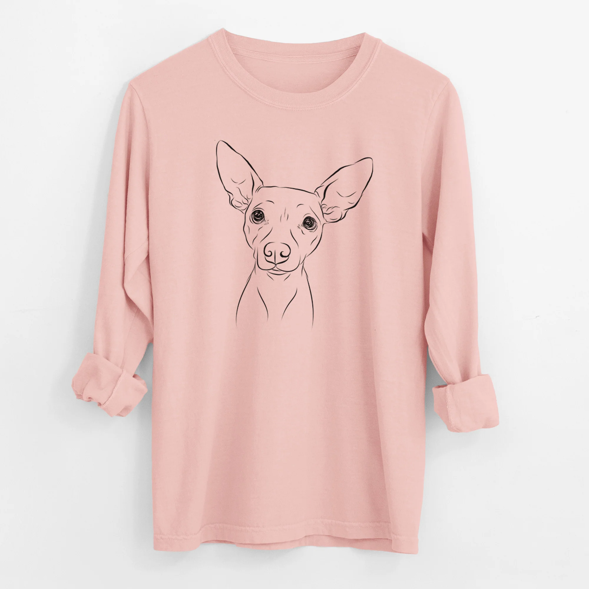Bare Desi the American Hairless Terrier - Men's Heavyweight 100% Cotton Long Sleeve - Image 11