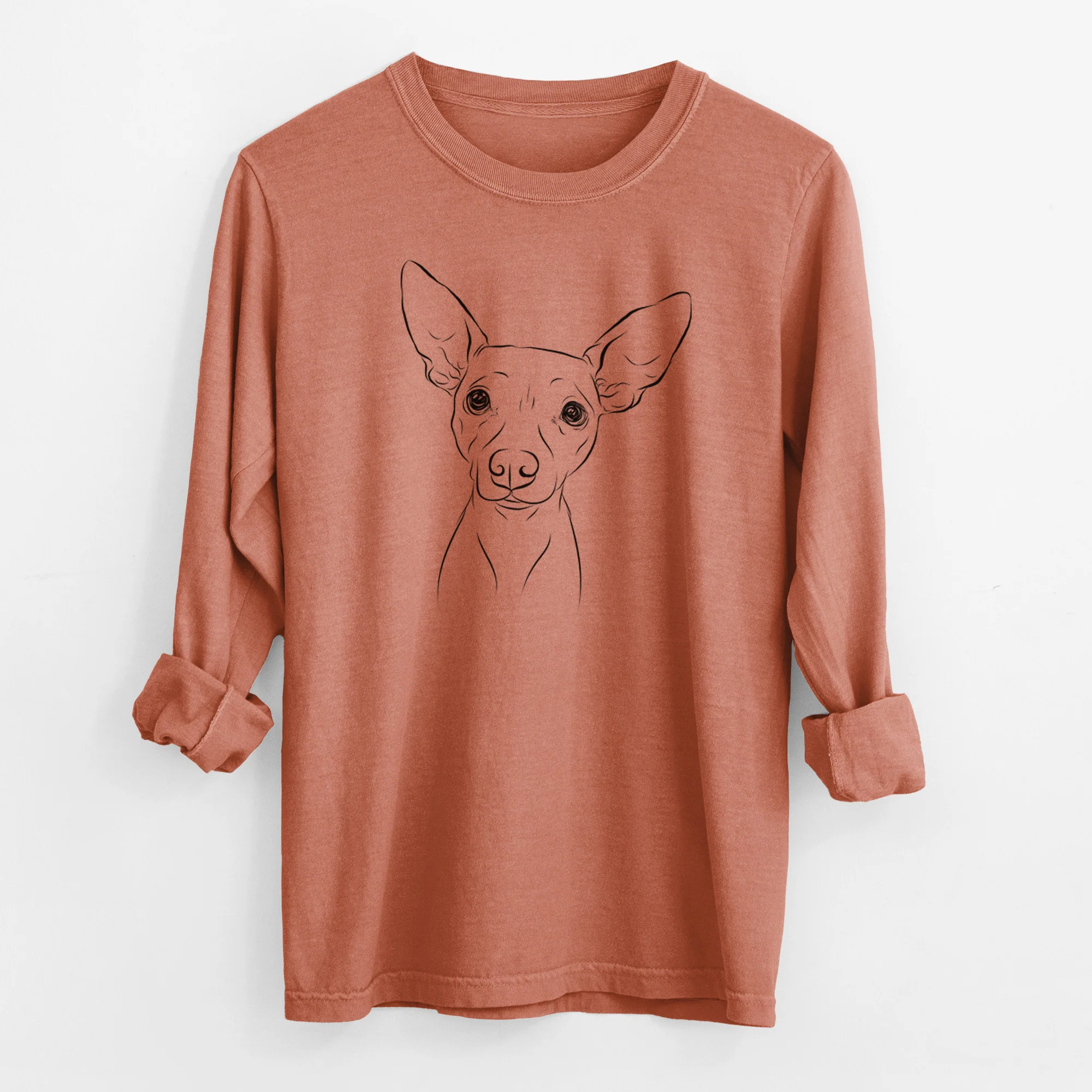 Bare Desi the American Hairless Terrier - Men's Heavyweight 100% Cotton Long Sleeve - Image 13