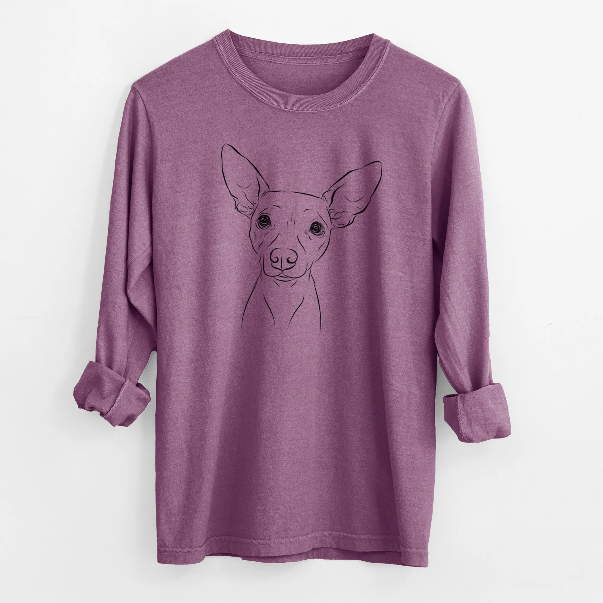 Bare Desi the American Hairless Terrier - Men's Heavyweight 100% Cotton Long Sleeve - Image 9