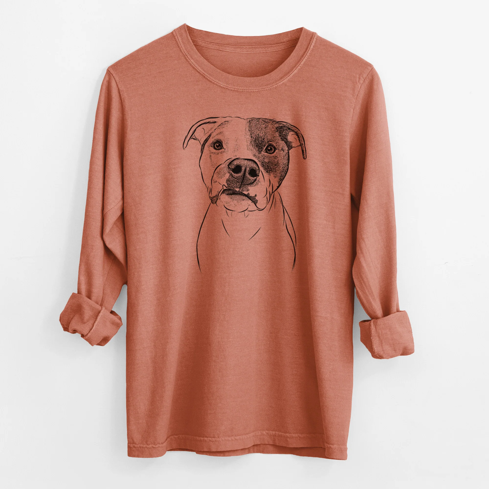 Bare Dexter the Pitbull - Men's Heavyweight 100% Cotton Long Sleeve - Image 13