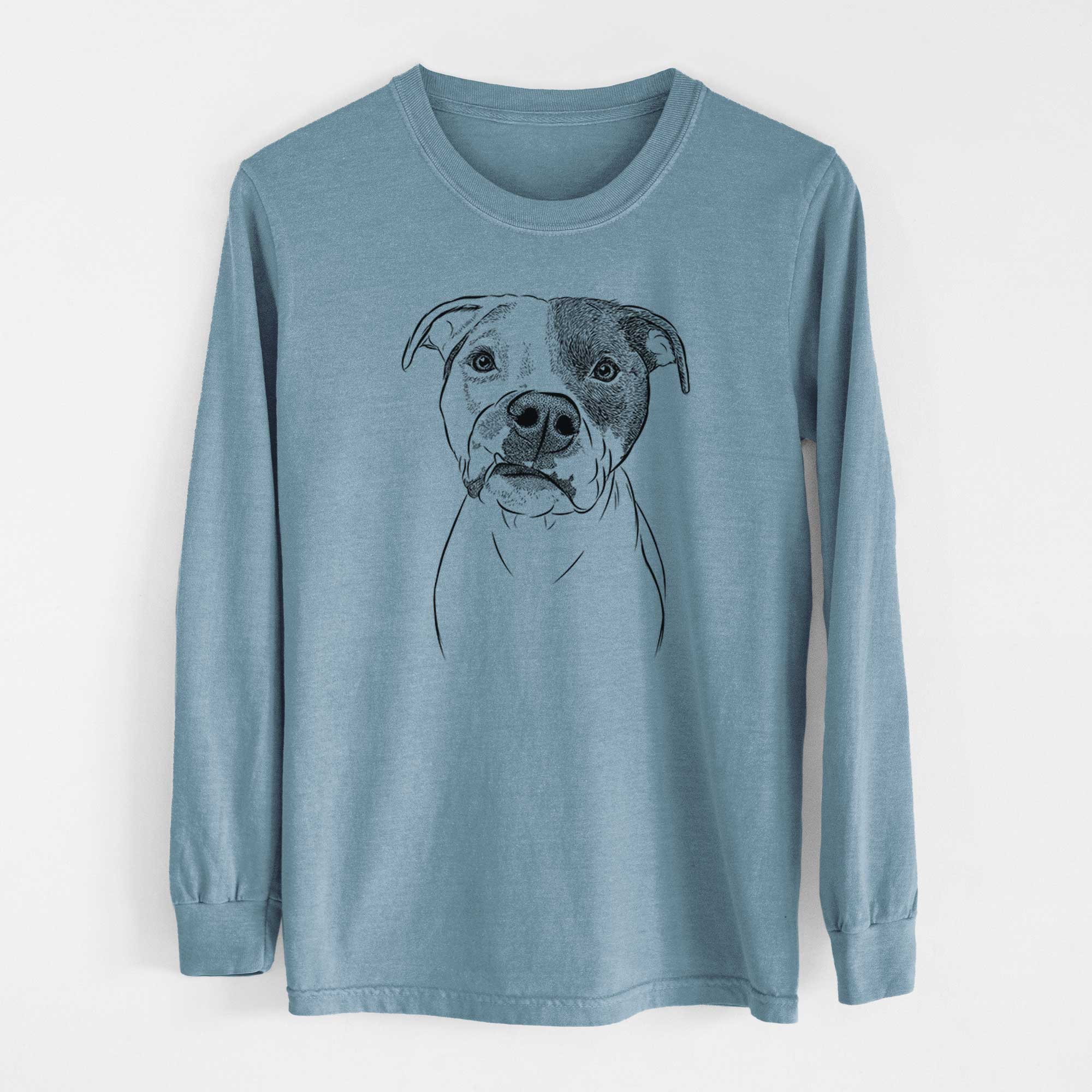 Bare Dexter the Pitbull - Men's Heavyweight 100% Cotton Long Sleeve - Image 8