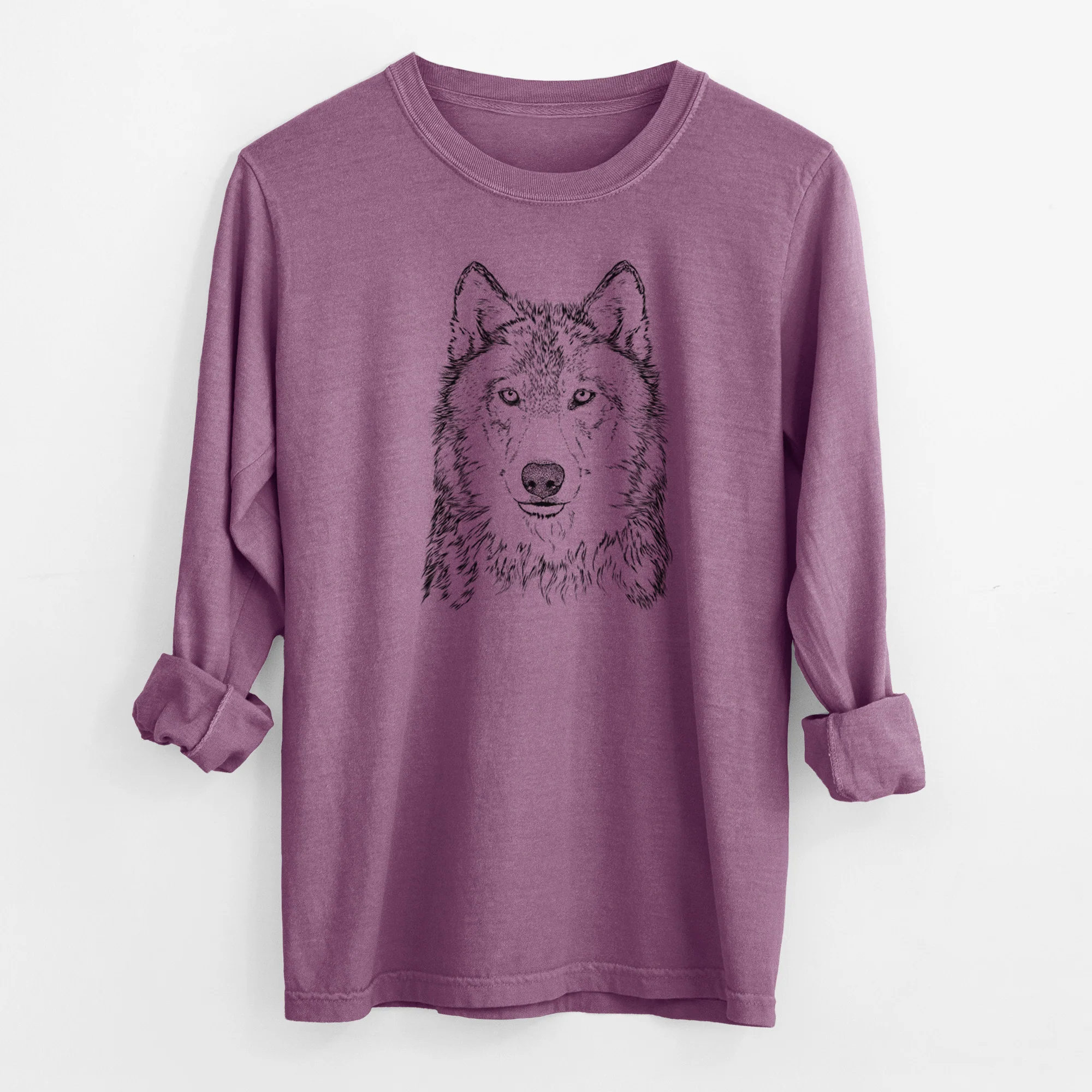 Bare Django the Grey Wolf - Men's Heavyweight 100% Cotton Long Sleeve - Image 9