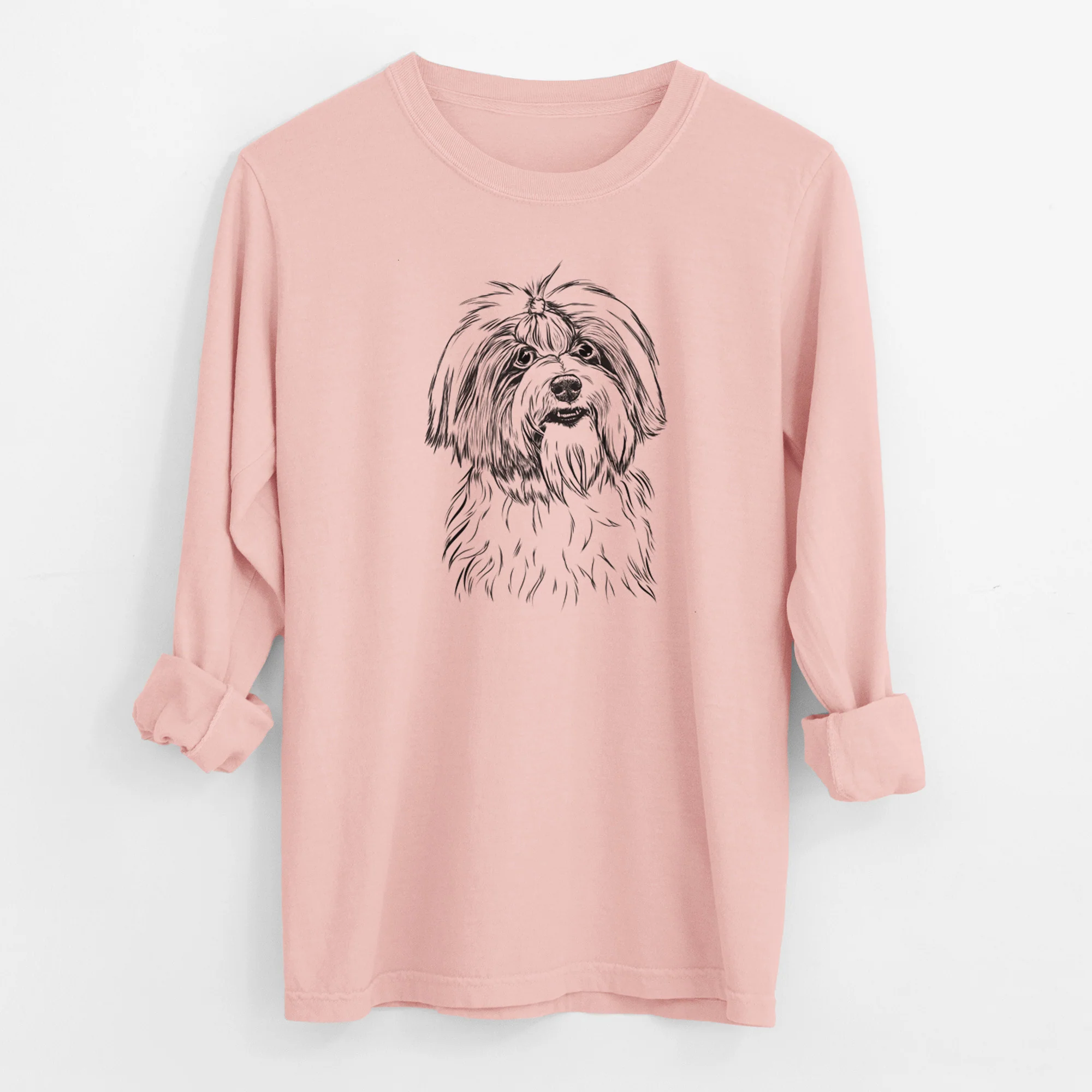 Bare Dooley the Havanese - Men's Heavyweight 100% Cotton Long Sleeve - Image 11