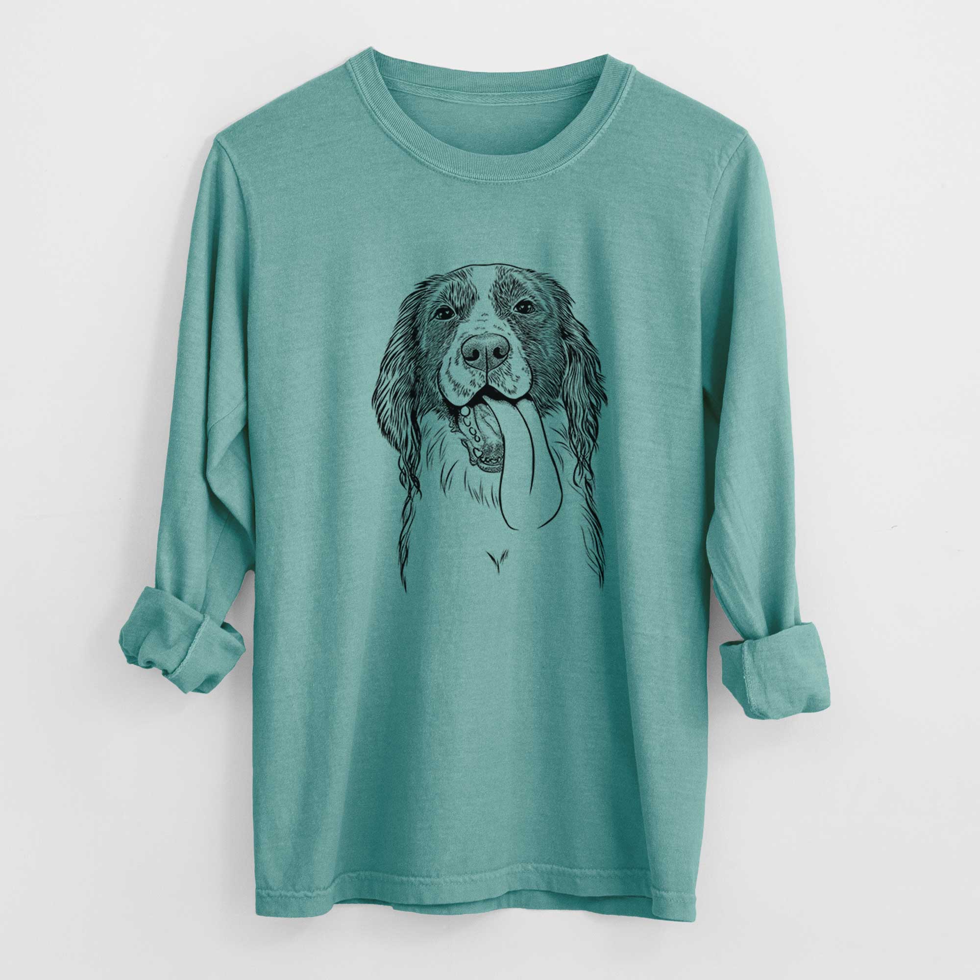 Bare Duke the English Springer Spaniel - Men's Heavyweight 100% Cotton Long Sleeve
