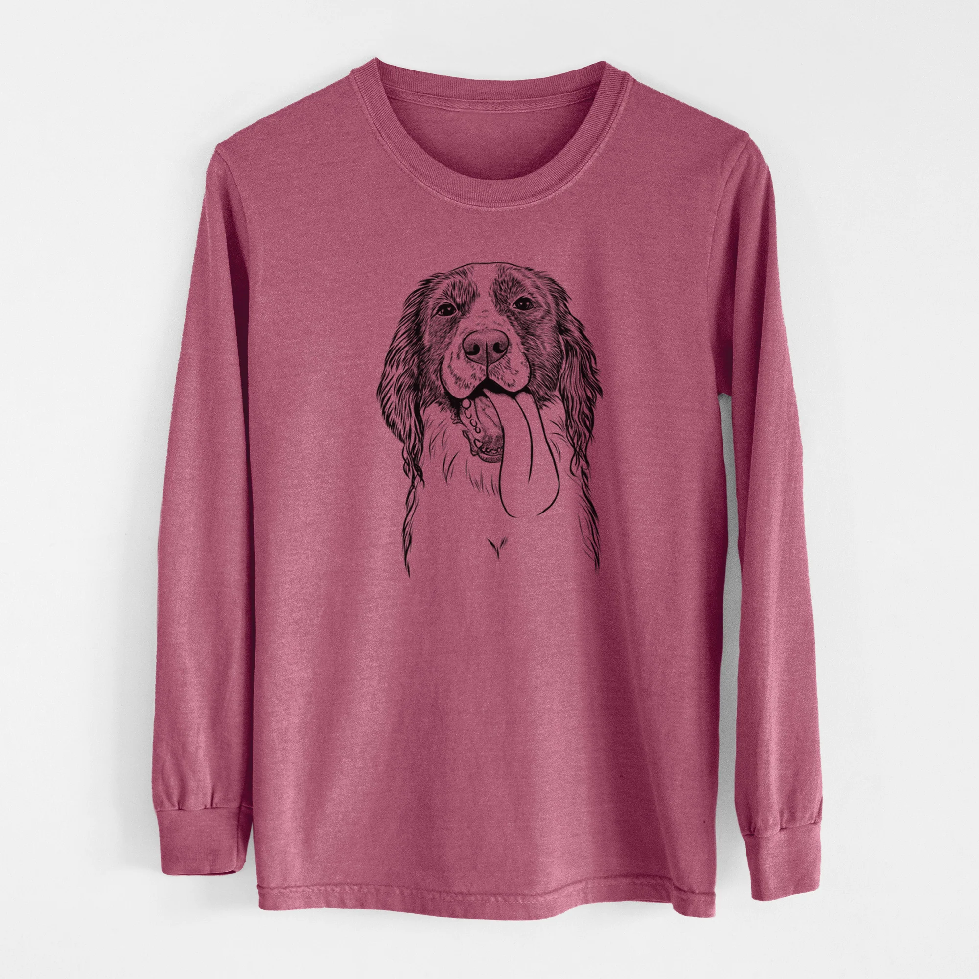 Bare Duke the English Springer Spaniel - Men's Heavyweight 100% Cotton Long Sleeve - Image 10