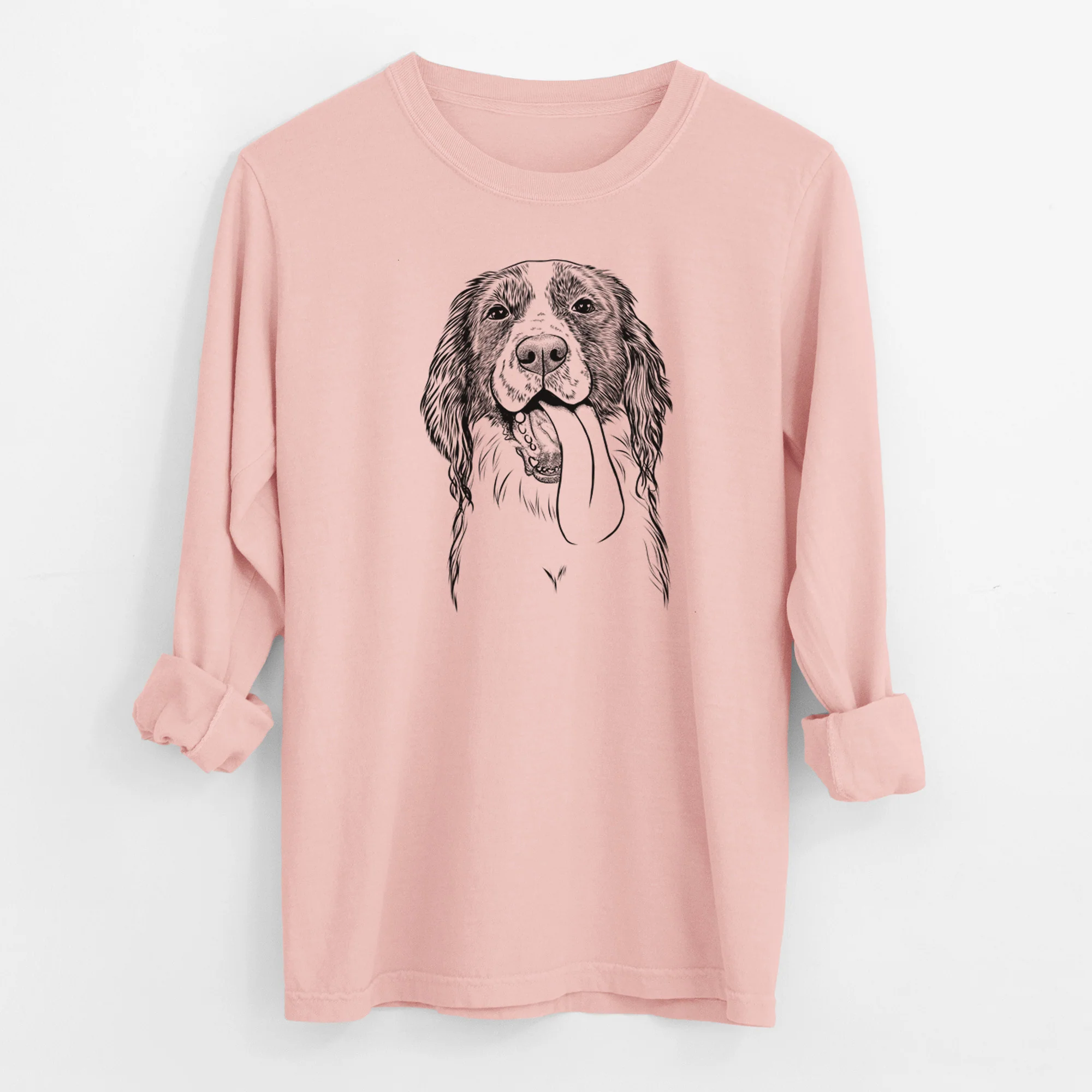 Bare Duke the English Springer Spaniel - Men's Heavyweight 100% Cotton Long Sleeve - Image 11