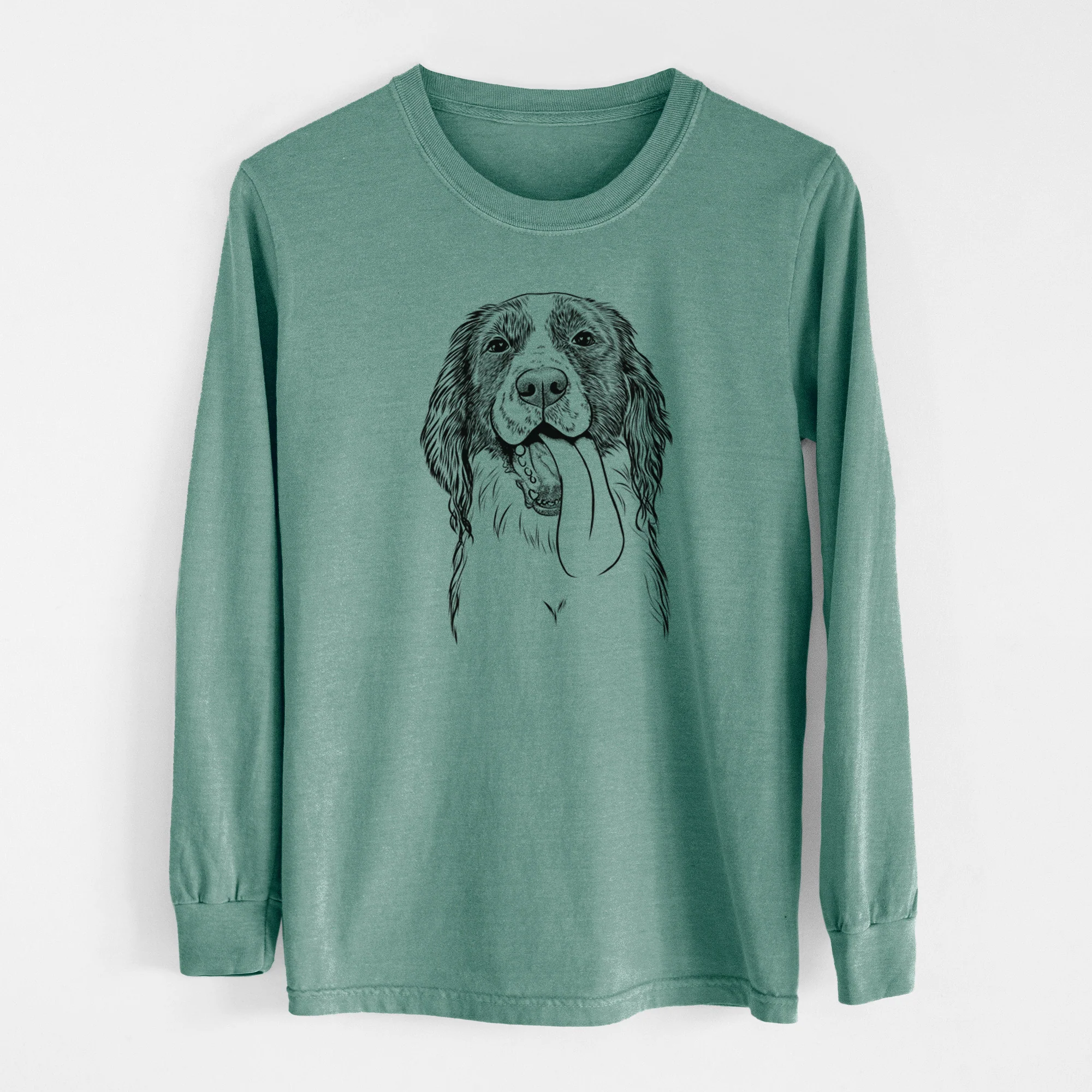 Bare Duke the English Springer Spaniel - Men's Heavyweight 100% Cotton Long Sleeve - Image 12