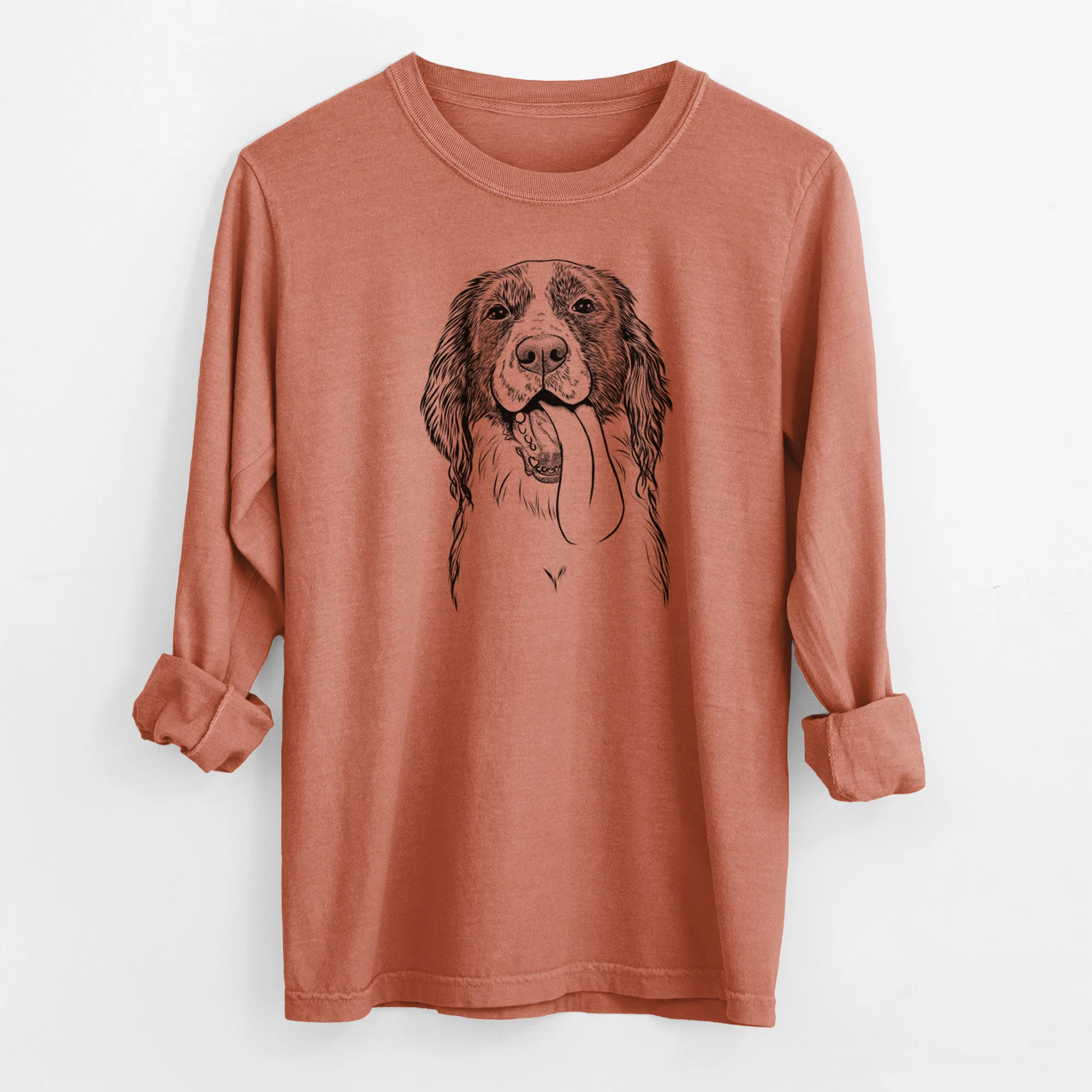 Bare Duke the English Springer Spaniel - Men's Heavyweight 100% Cotton Long Sleeve - Image 13