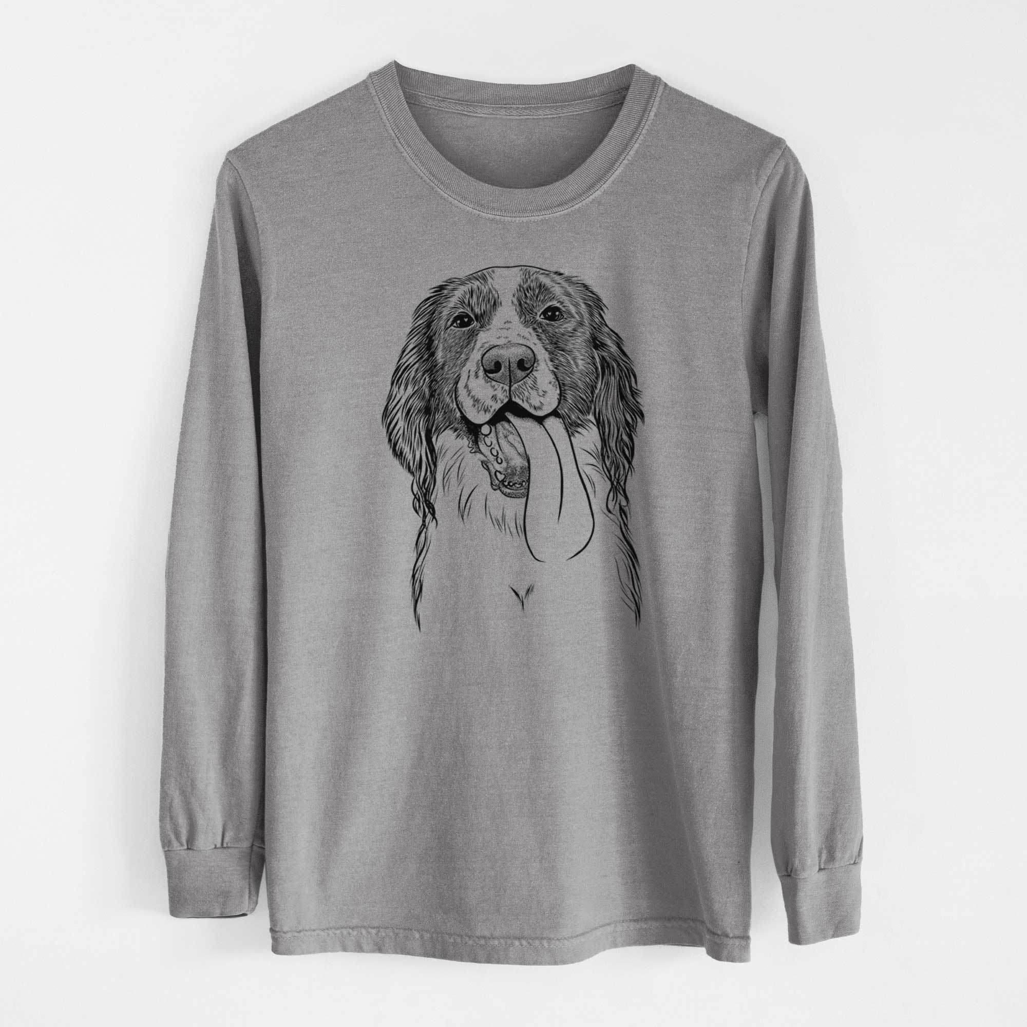 Bare Duke the English Springer Spaniel - Men's Heavyweight 100% Cotton Long Sleeve - Image 7