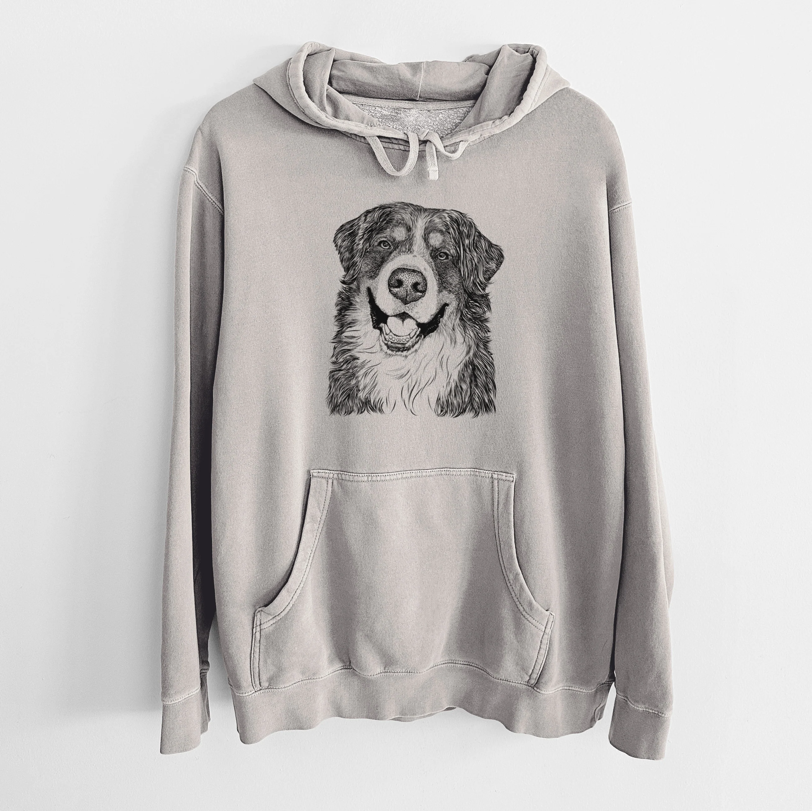 Bare Eiger the Bernese Mountain Dog - Unisex Pigment Dyed Hoodie - Image 5