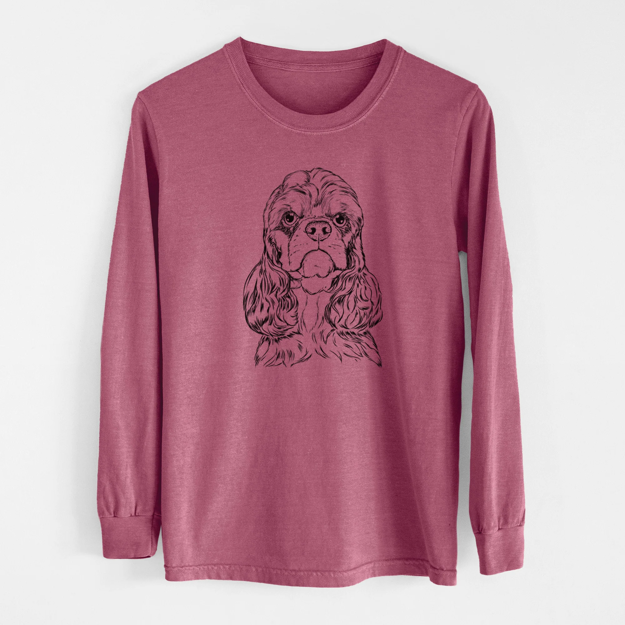 Bare Emma the Cocker Spaniel - Men's Heavyweight 100% Cotton Long Sleeve - Image 10