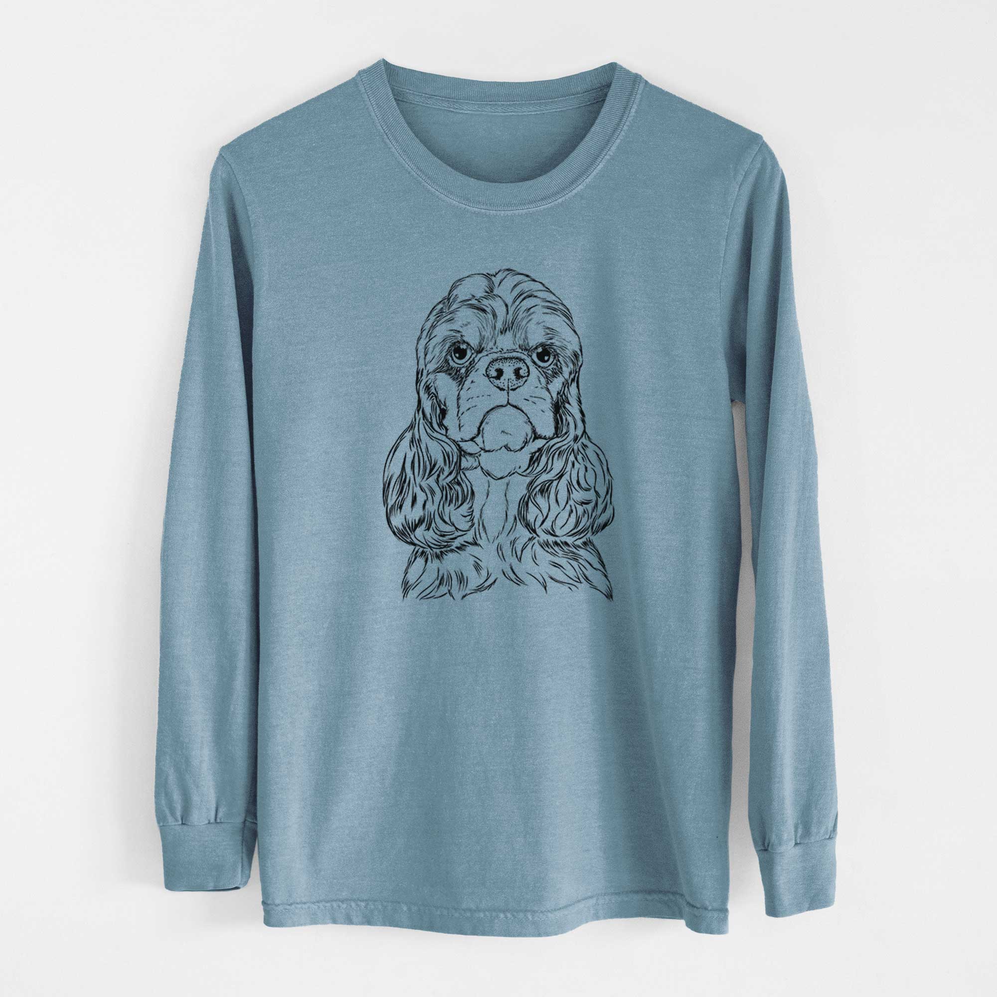 Bare Emma the Cocker Spaniel - Men's Heavyweight 100% Cotton Long Sleeve - Image 8