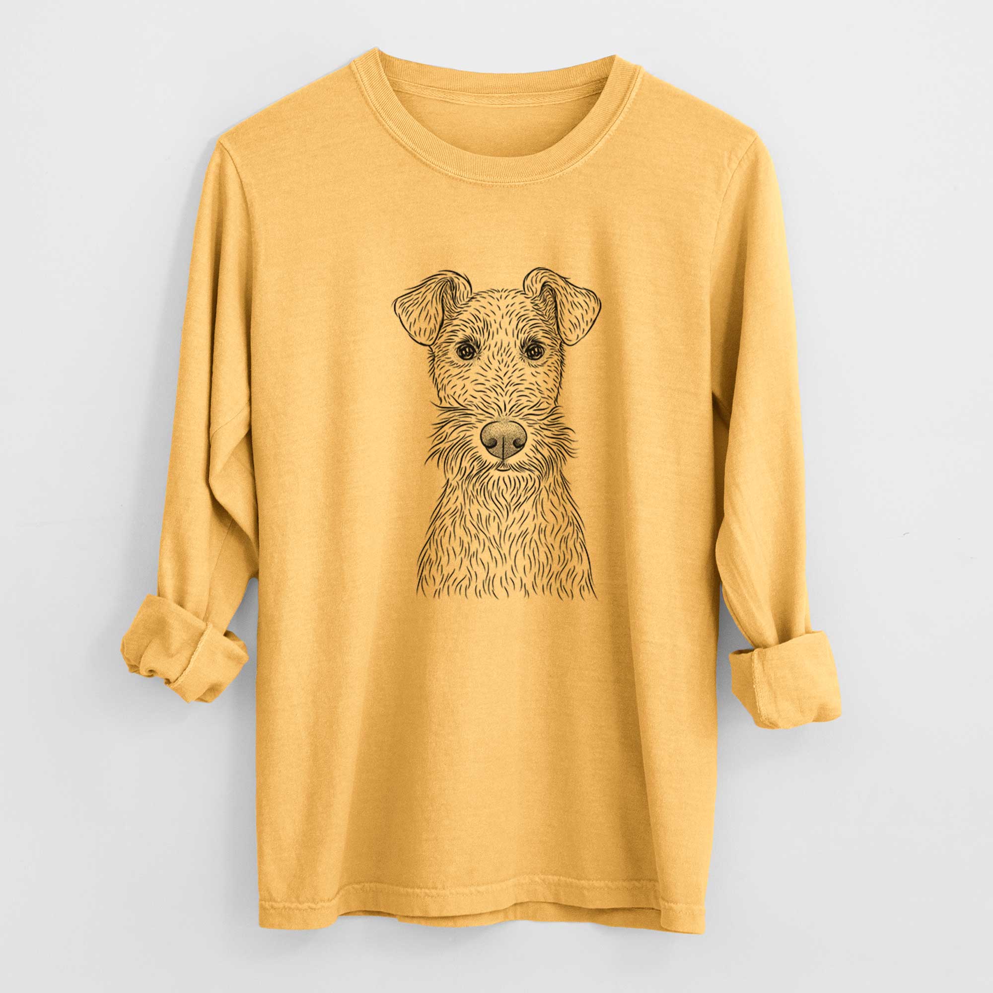 Bare Fitz the Wire Fox Terrier - Men's Heavyweight 100% Cotton Long Sleeve - Image 3