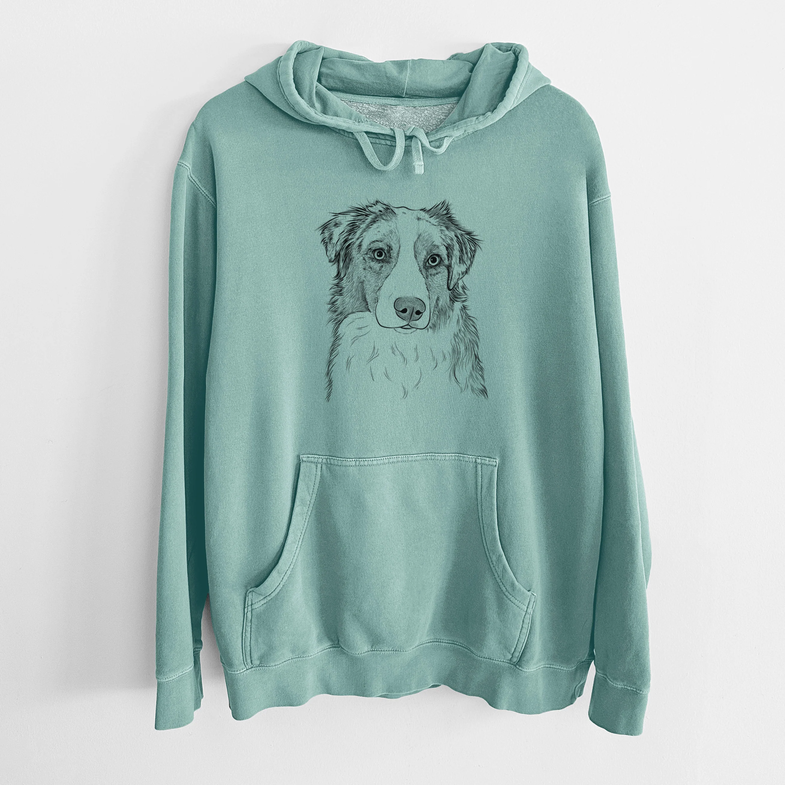 Bare Ginger the Australian Shepherd - Unisex Pigment Dyed Hoodie - Image 10