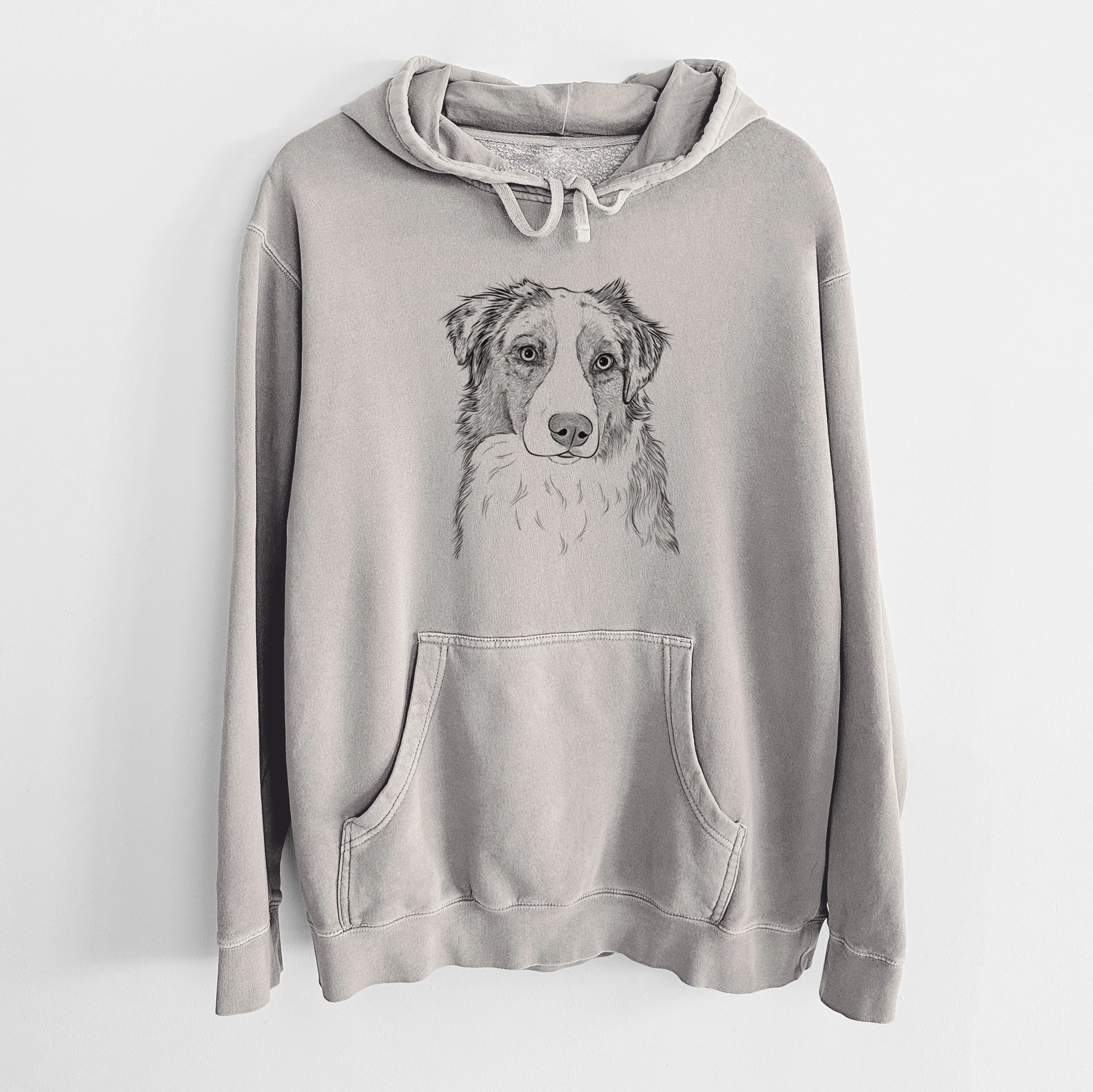 Bare Ginger the Australian Shepherd - Unisex Pigment Dyed Hoodie - Image 5