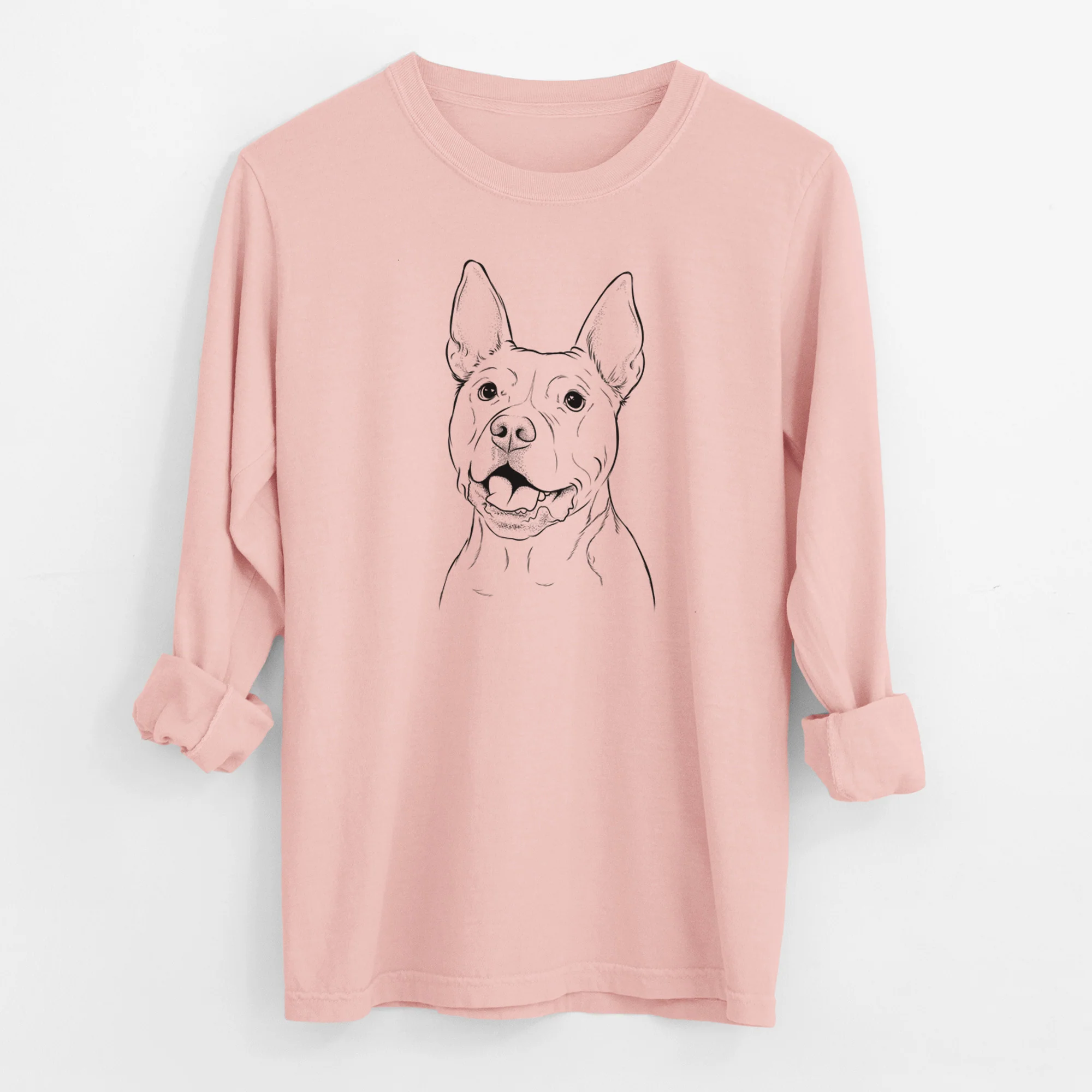 Bare Harley the Pitbull - Men's Heavyweight 100% Cotton Long Sleeve - Image 11