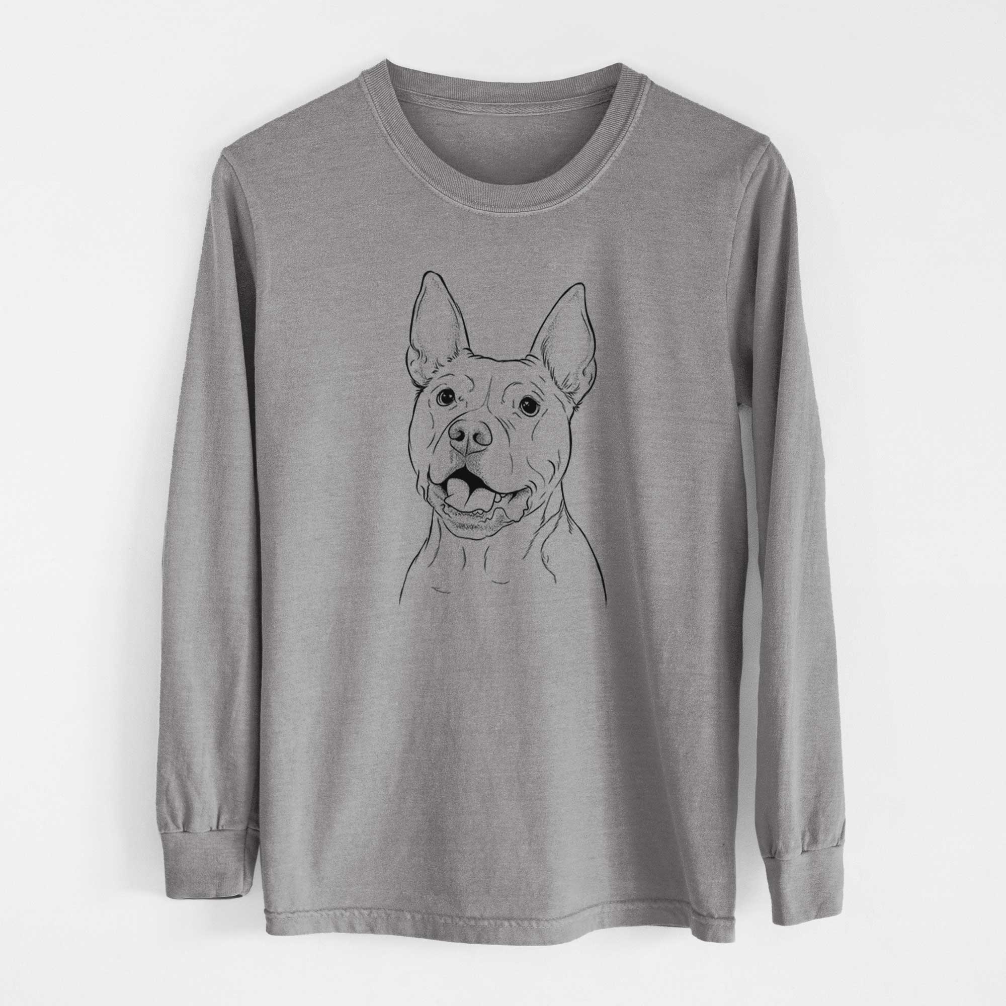 Bare Harley the Pitbull - Men's Heavyweight 100% Cotton Long Sleeve - Image 7