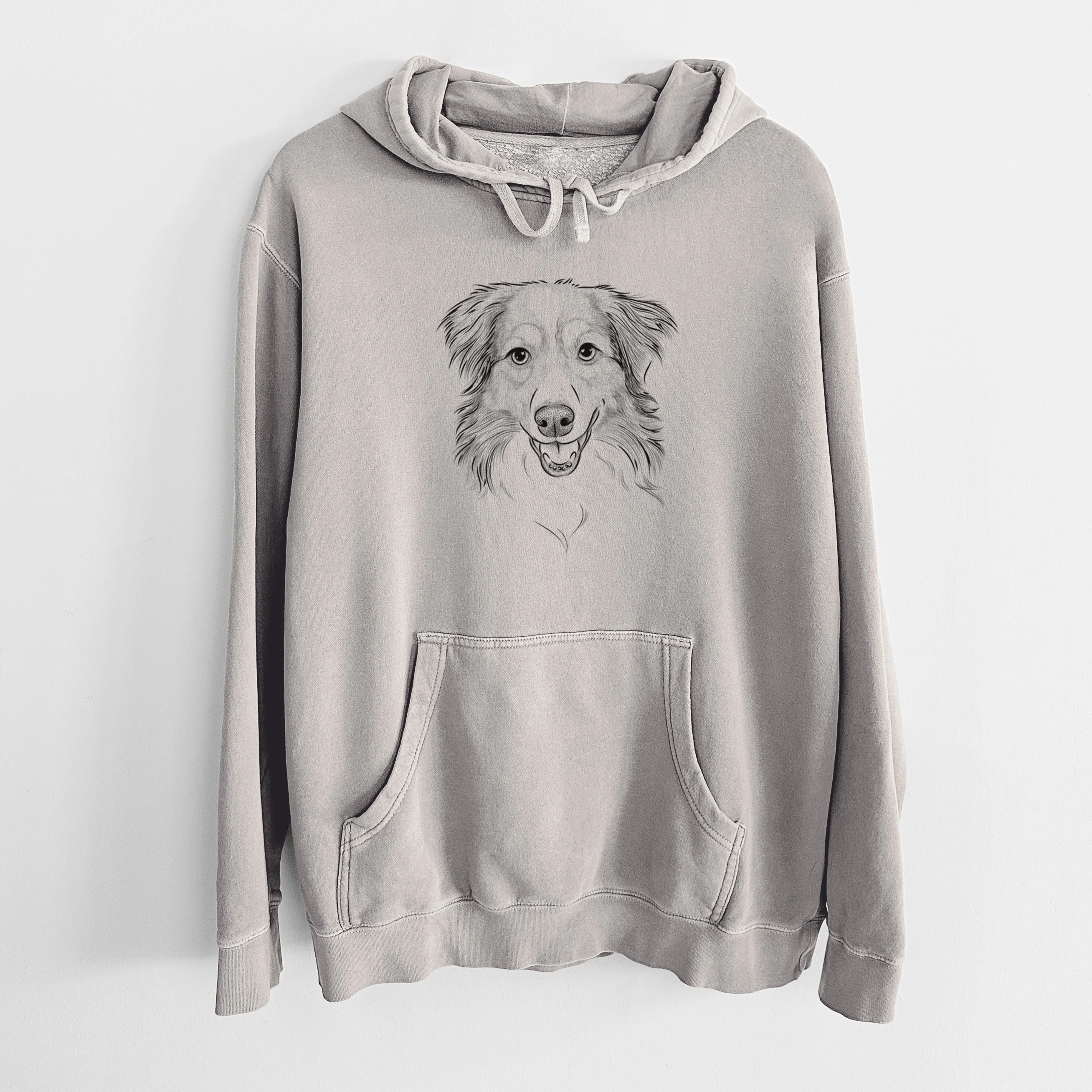Bare Hattie the Australian Shepherd - Unisex Pigment Dyed Hoodie - Image 5