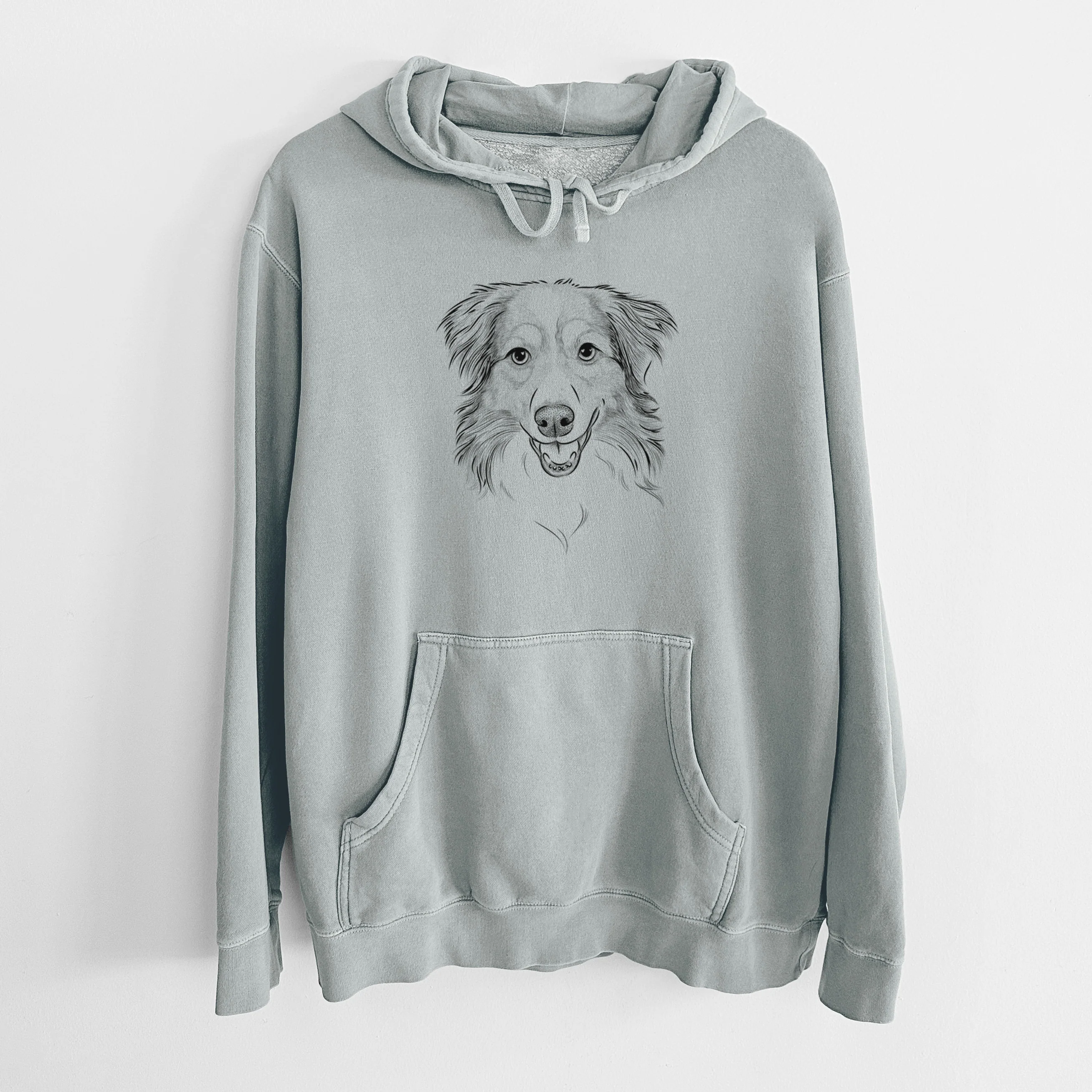 Bare Hattie the Australian Shepherd - Unisex Pigment Dyed Hoodie - Image 8
