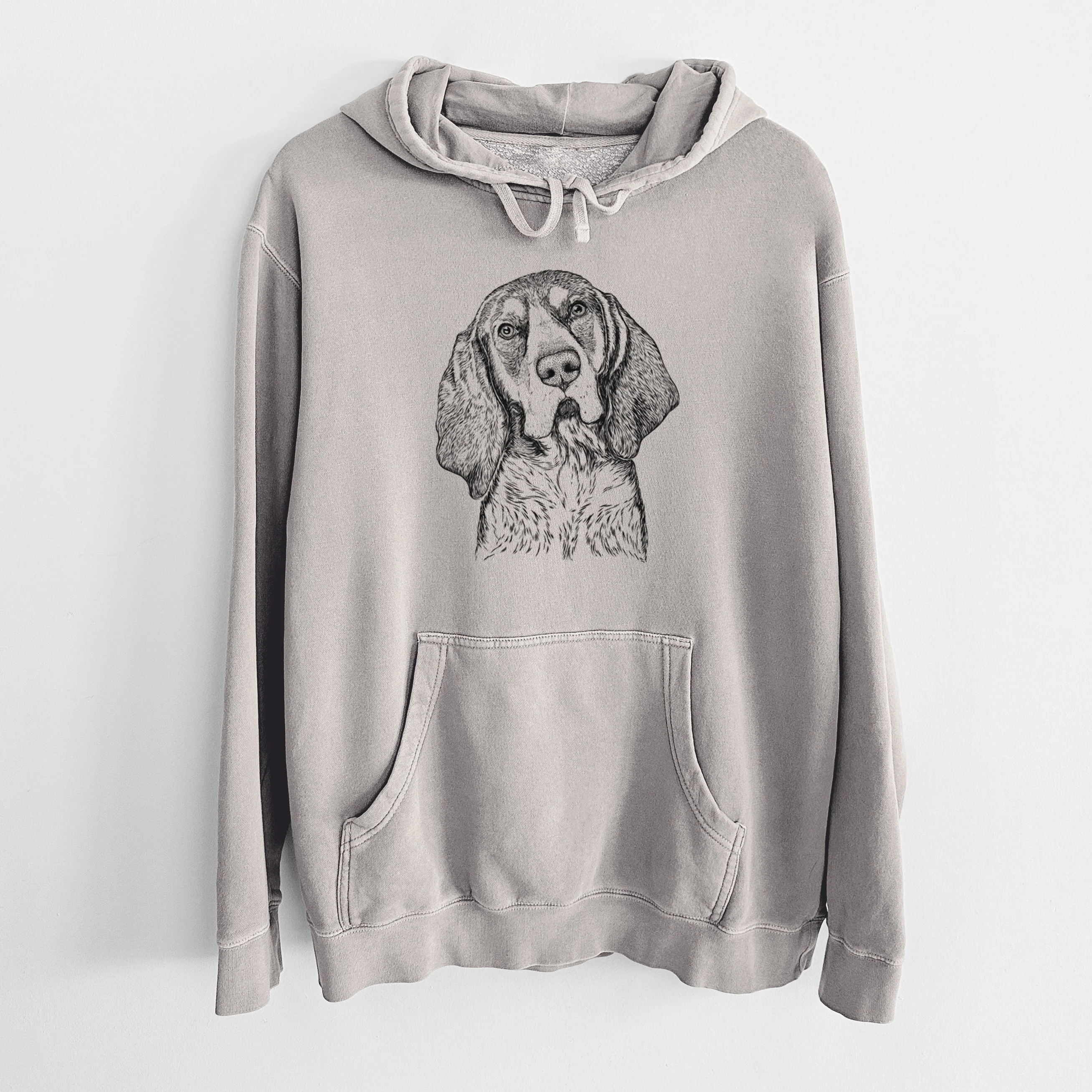 Bare Huck the Bluetick Coonhound - Unisex Pigment Dyed Hoodie - Image 5