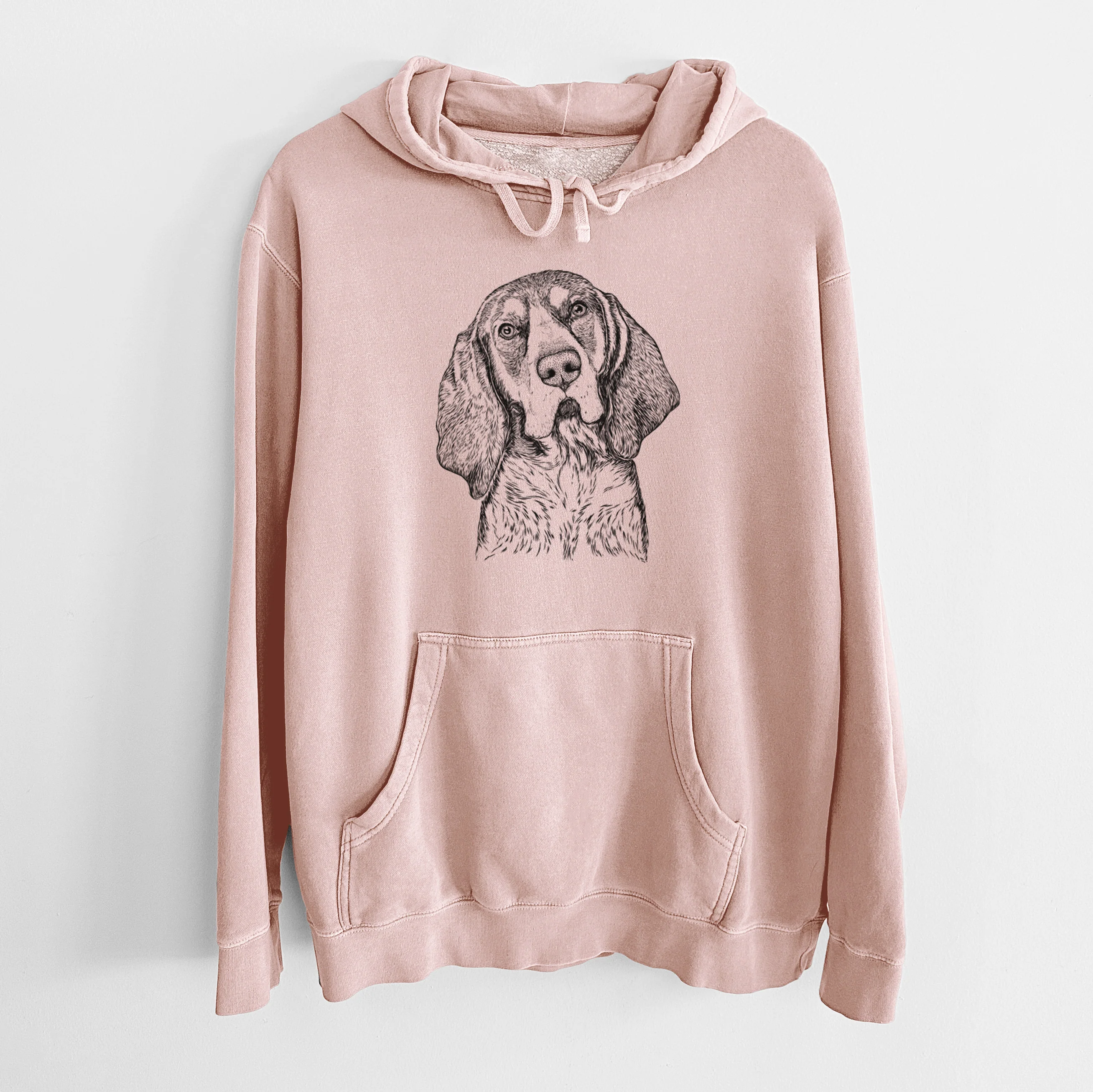 Bare Huck the Bluetick Coonhound - Unisex Pigment Dyed Hoodie - Image 6