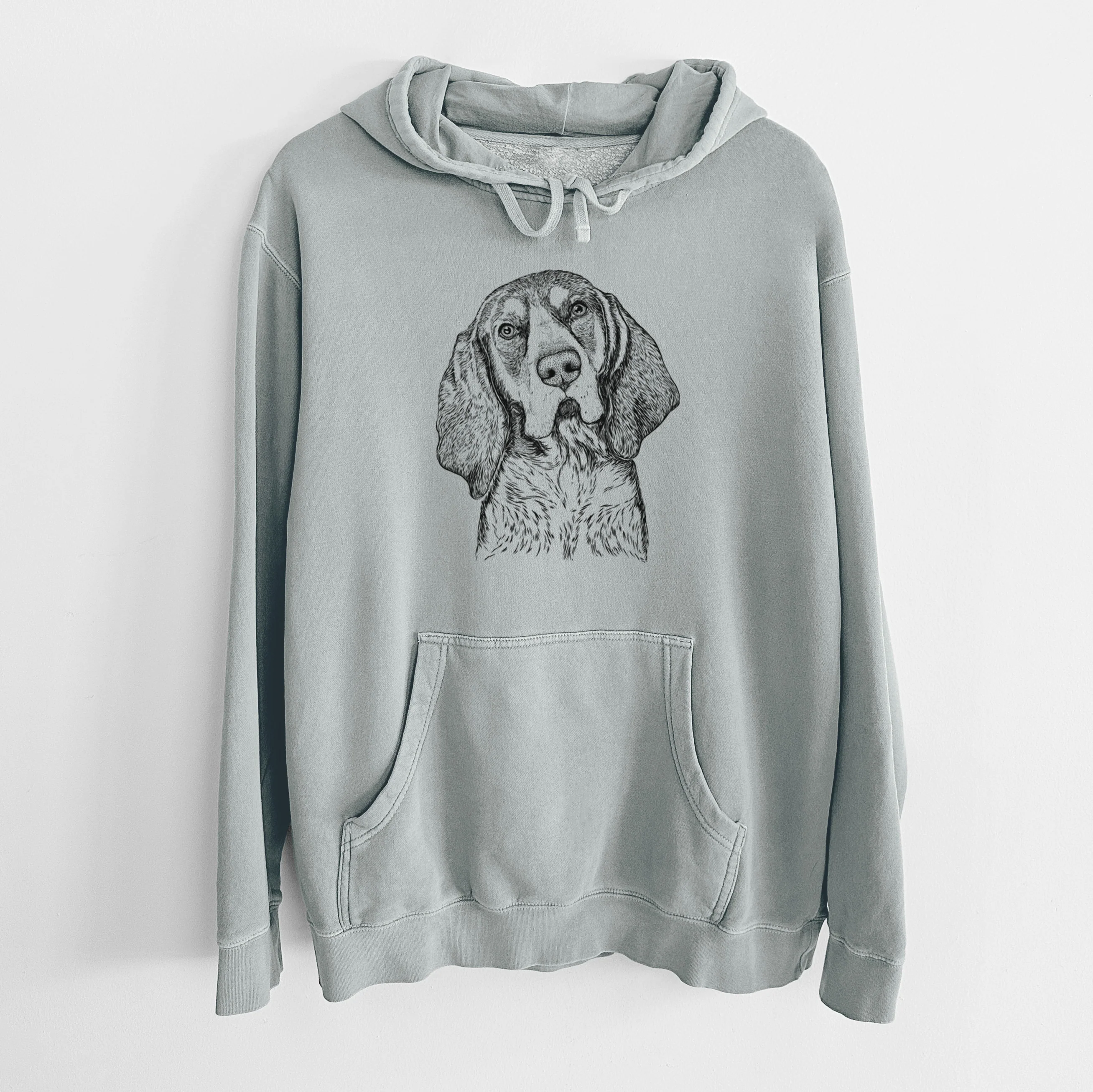 Bare Huck the Bluetick Coonhound - Unisex Pigment Dyed Hoodie - Image 8