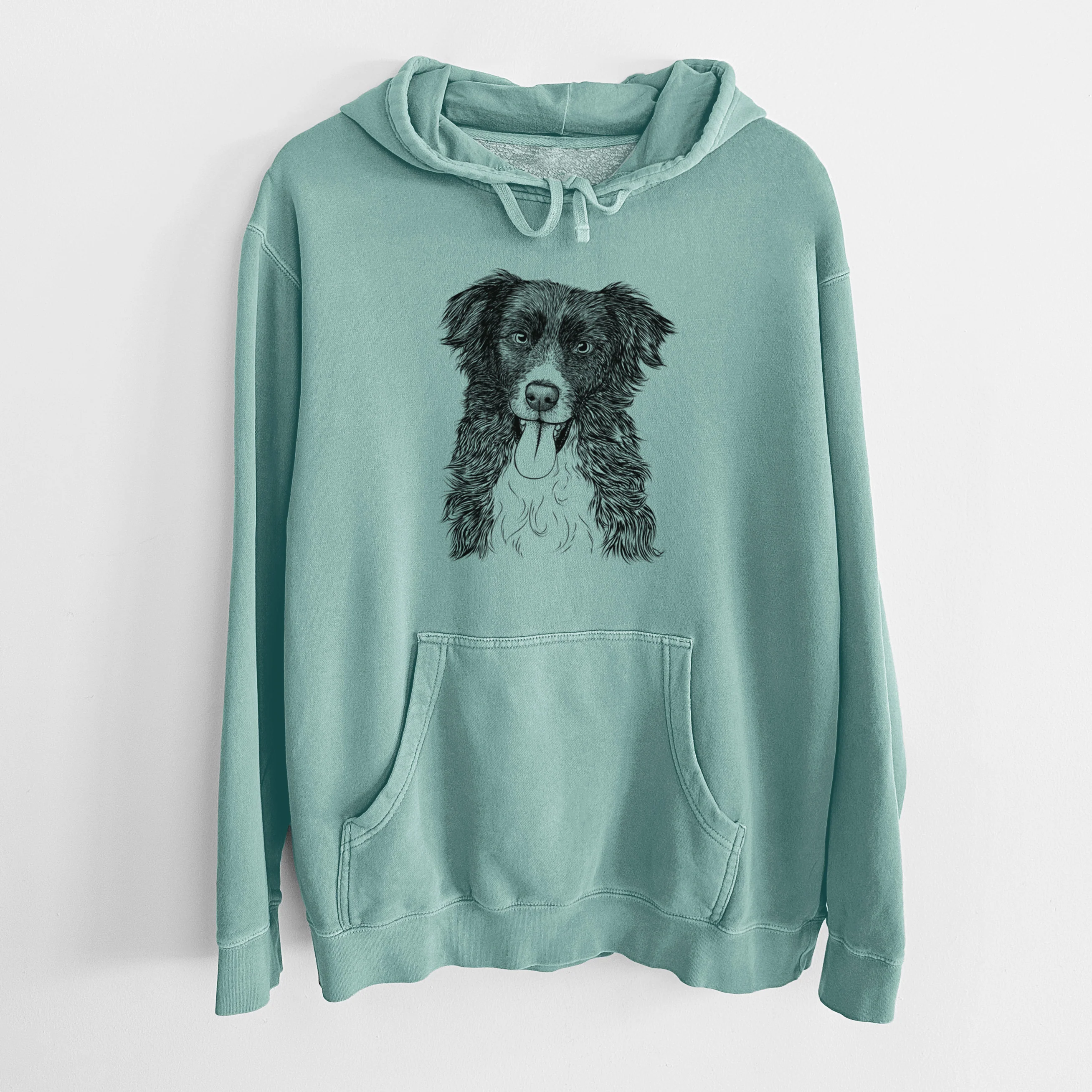 Bare Indi the Border Collie - Unisex Pigment Dyed Hoodie - Image 10