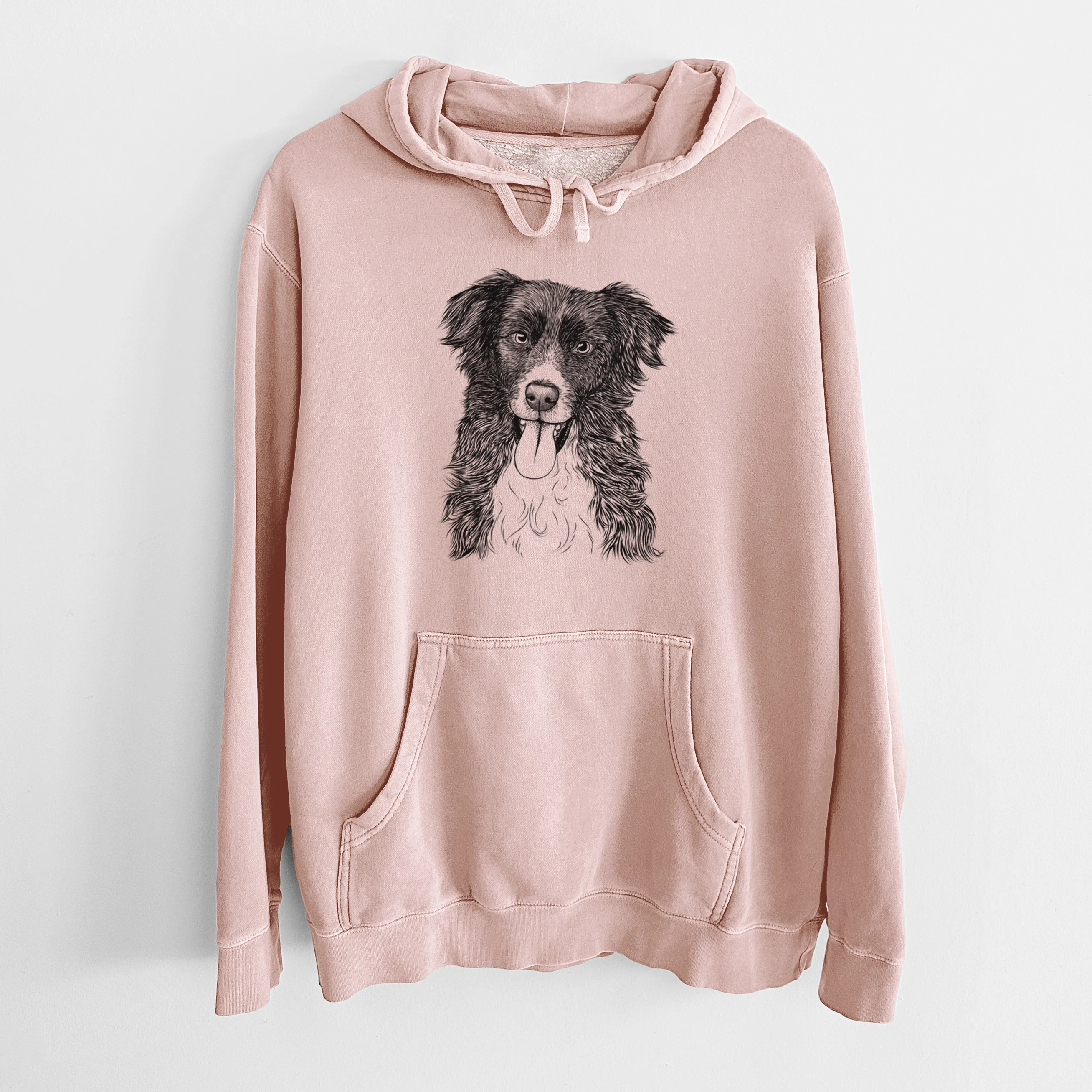 Bare Indi the Border Collie - Unisex Pigment Dyed Hoodie - Image 6