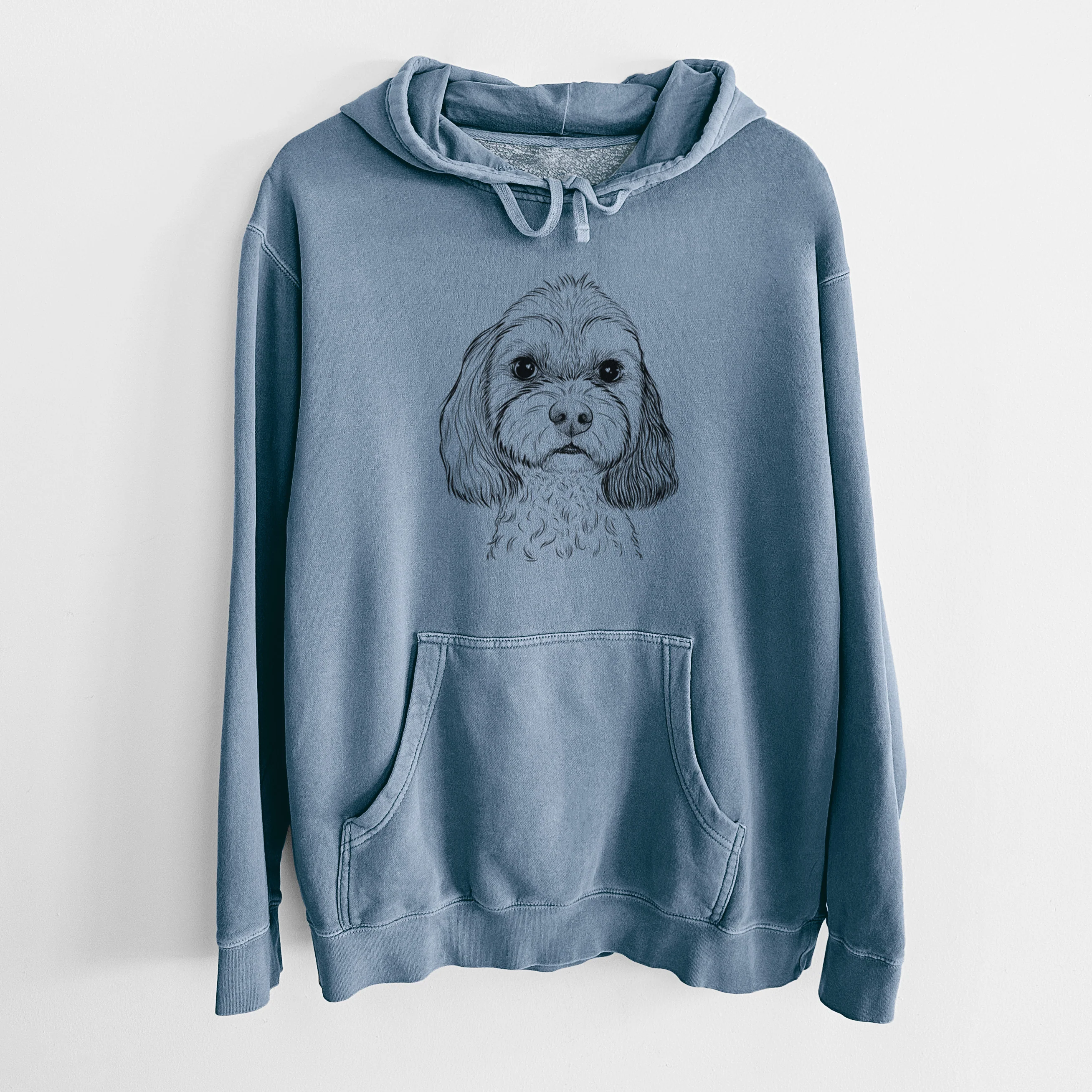 Bare Jasper Diggins the Cavapoo - Unisex Pigment Dyed Hoodie - Image 7