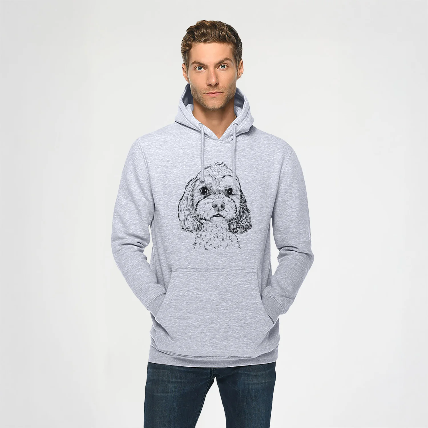 Jasper Diggins the Cavapoo- Heavyweight Fleece Hoodie - Image 2