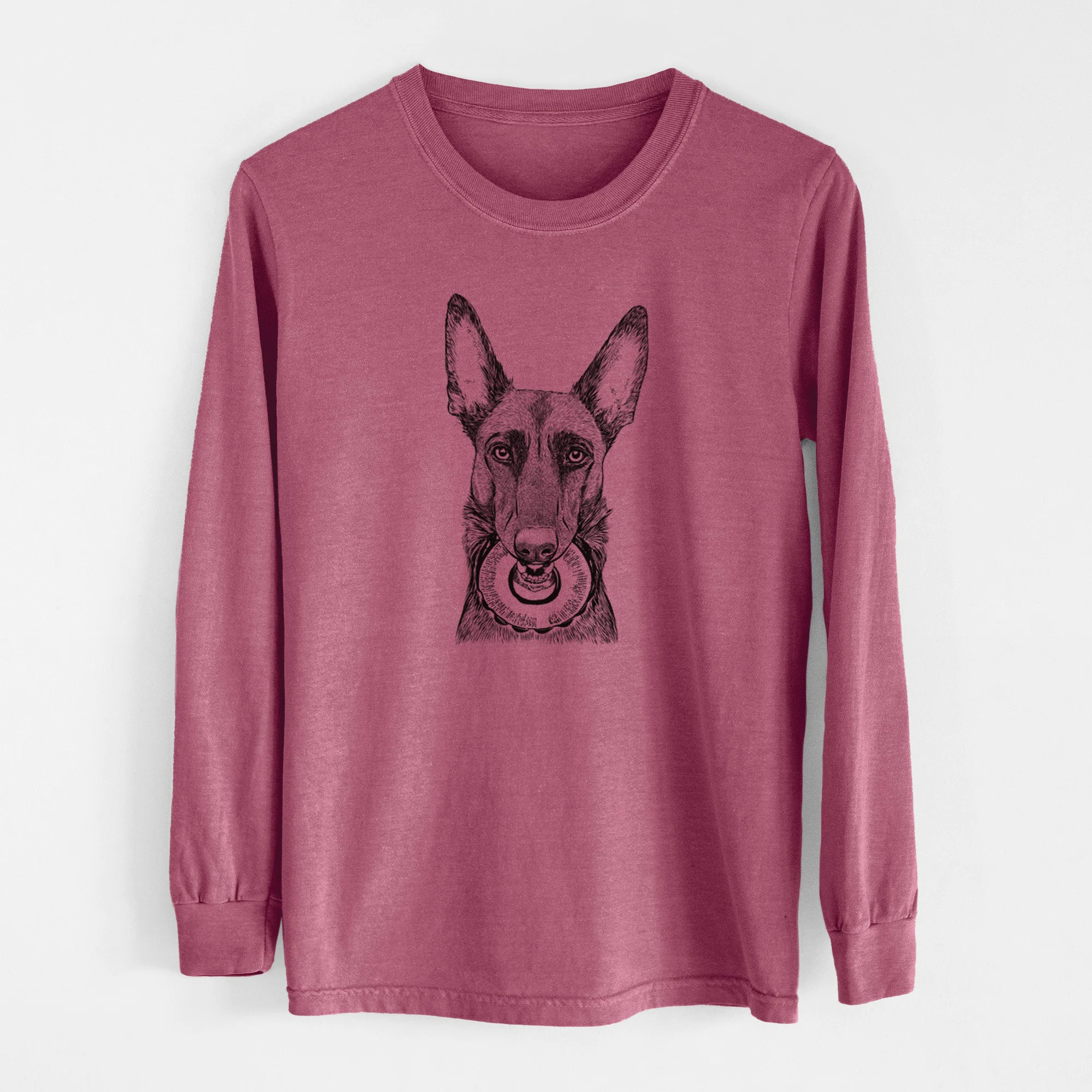 Bare Juno the Belgian Malinois - Men's Heavyweight 100% Cotton Long Sleeve - Image 10