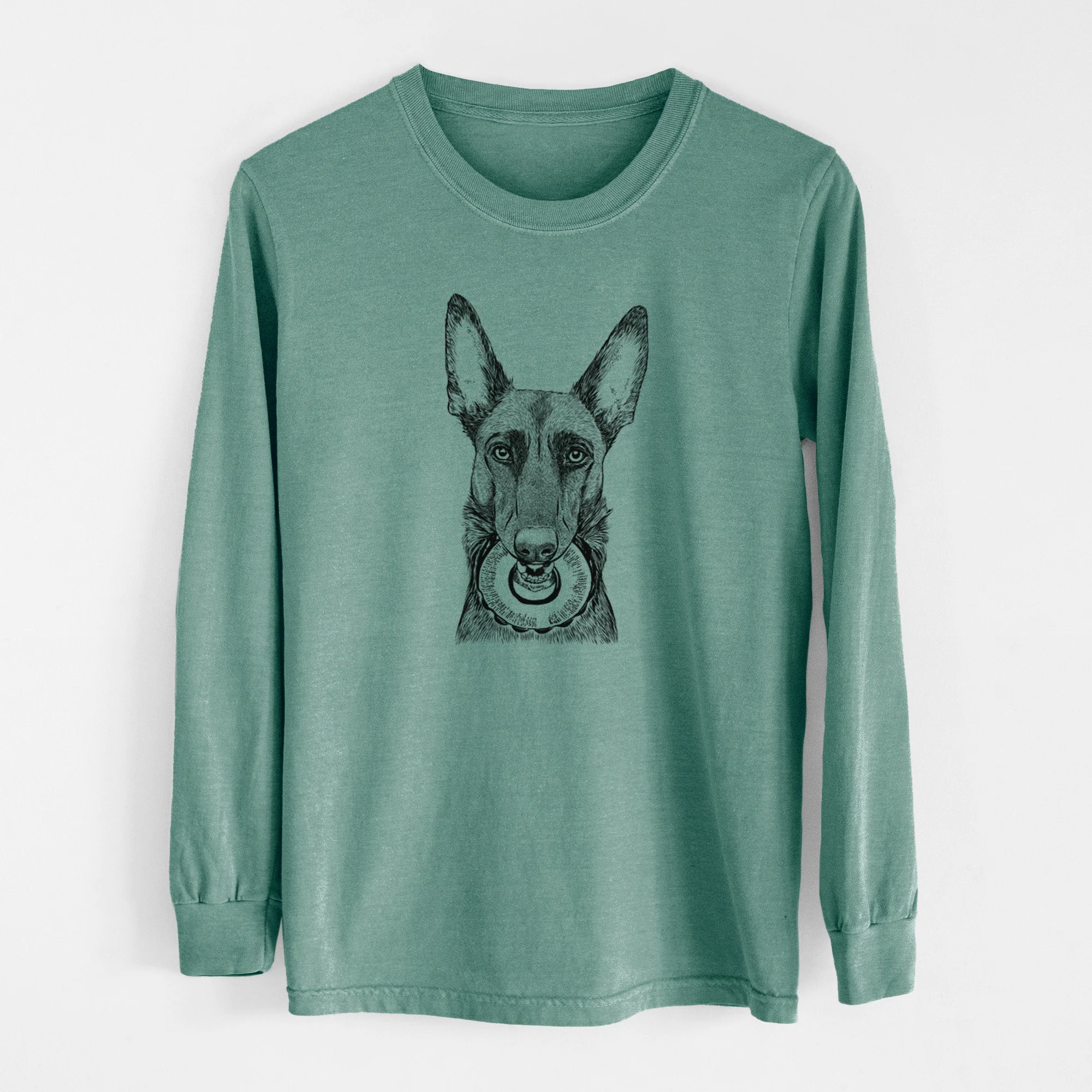 Bare Juno the Belgian Malinois - Men's Heavyweight 100% Cotton Long Sleeve - Image 12