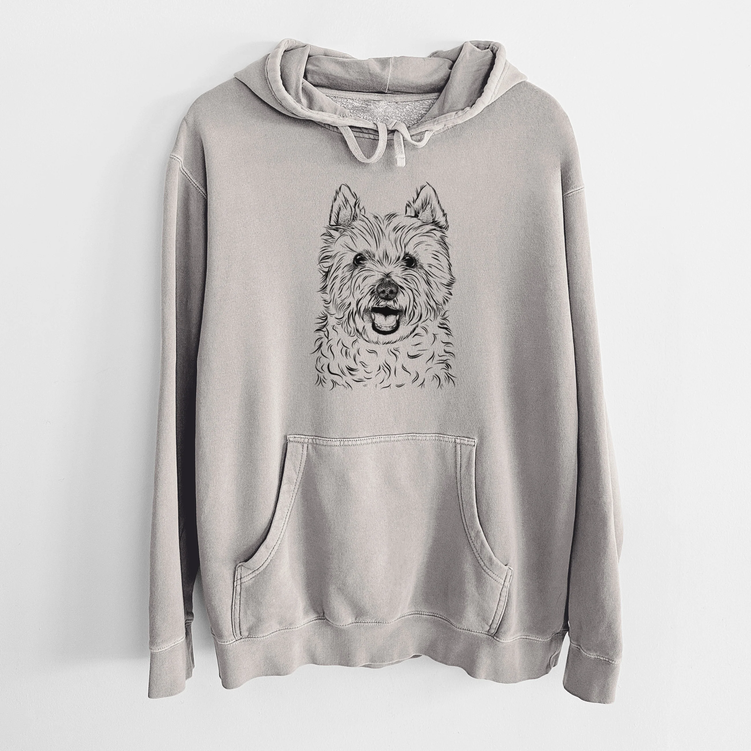 Bare Kami the West Highland Terrier - Unisex Pigment Dyed Hoodie - Image 5