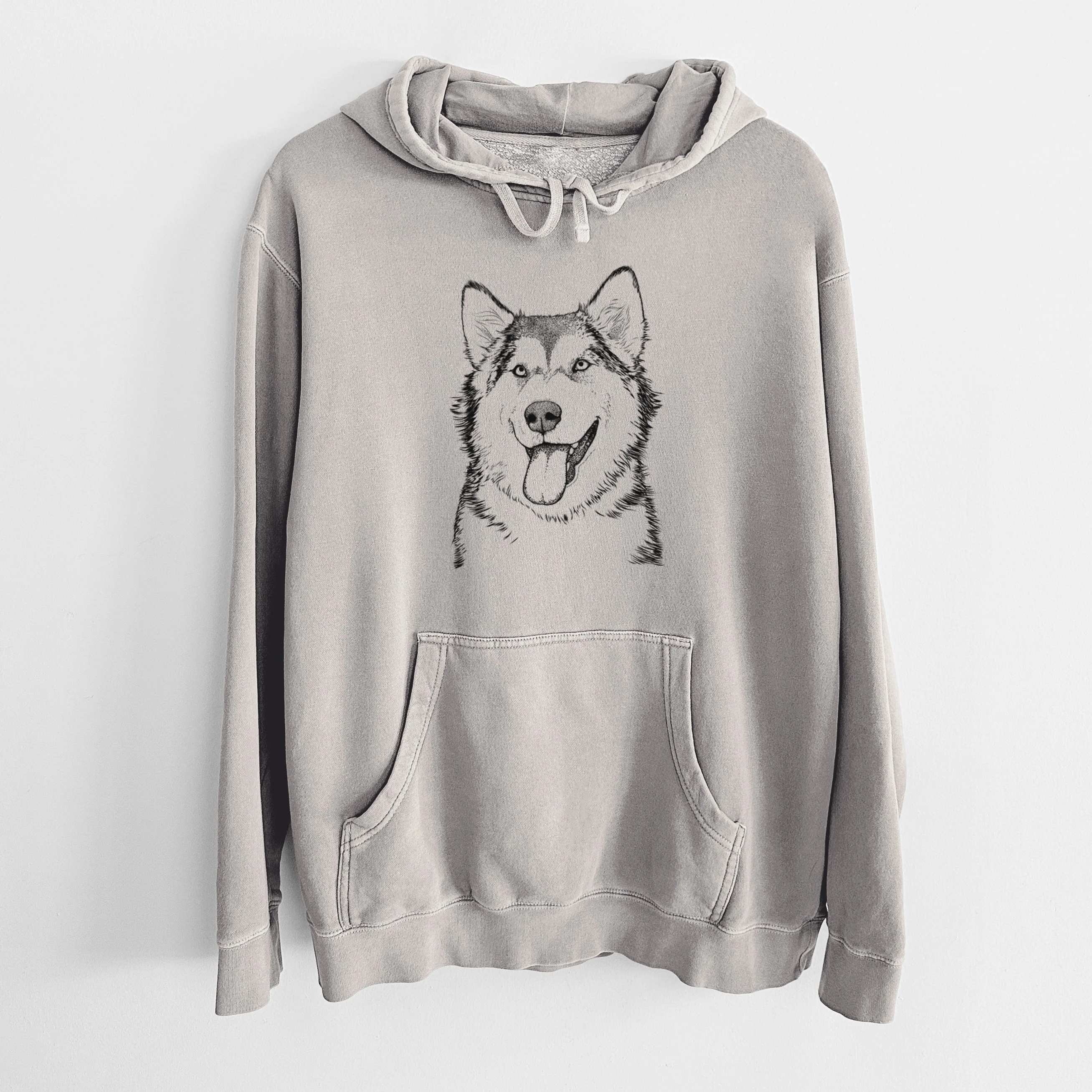 Bare Kaskae the Alaskan Malamute - Unisex Pigment Dyed Hoodie - Image 5