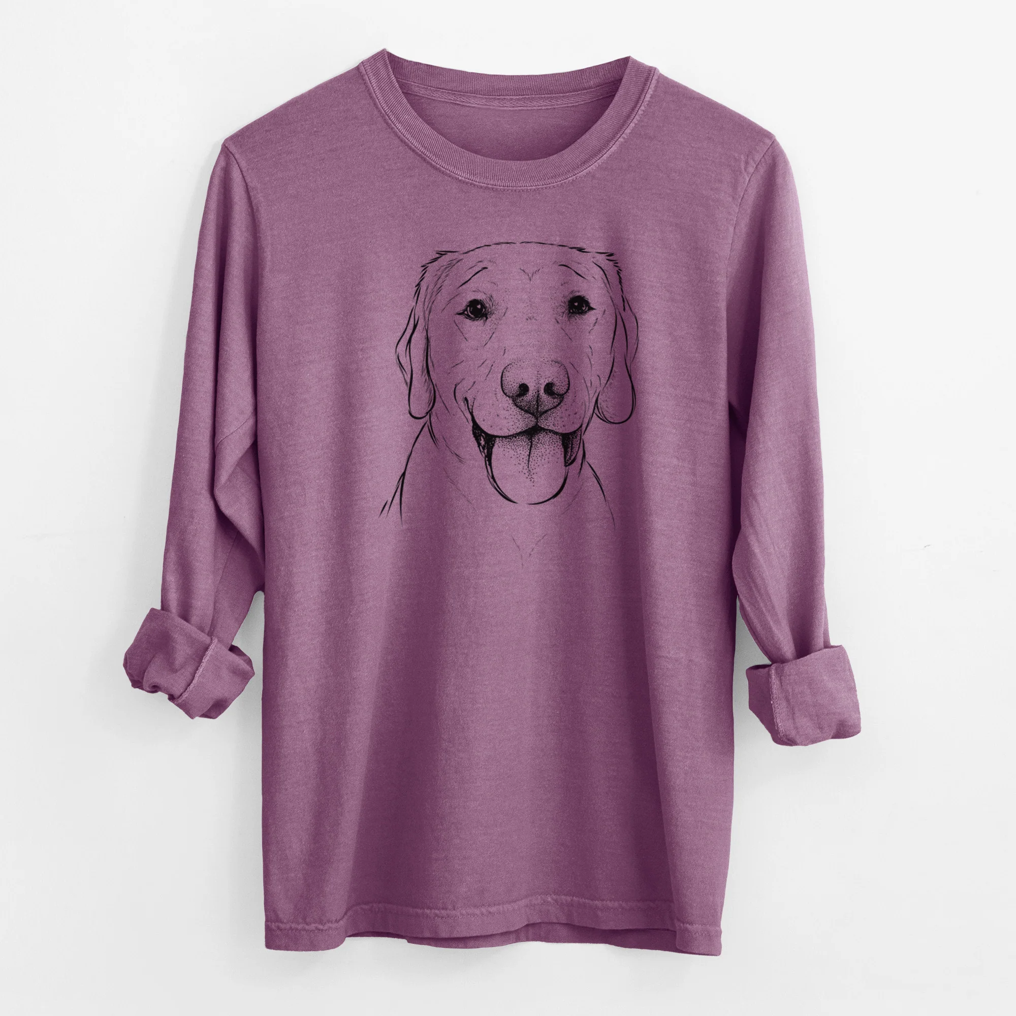 Bare Klay the Labrador Retriever - Men's Heavyweight 100% Cotton Long Sleeve - Image 9