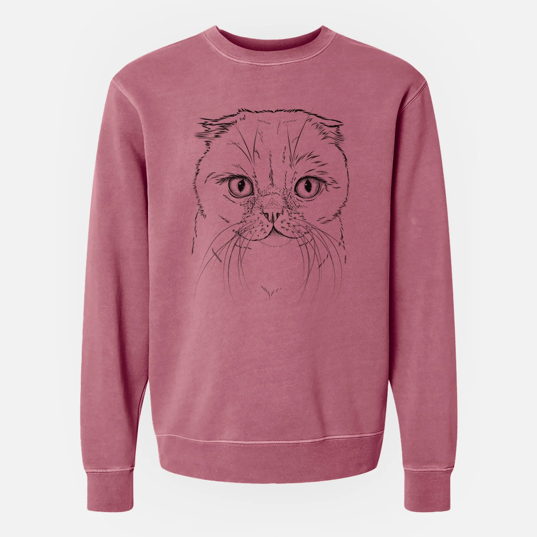 Bare Lina the Exotic Fold Cat - Unisex Pigment Dyed Crew Sweatshirt - Image 8