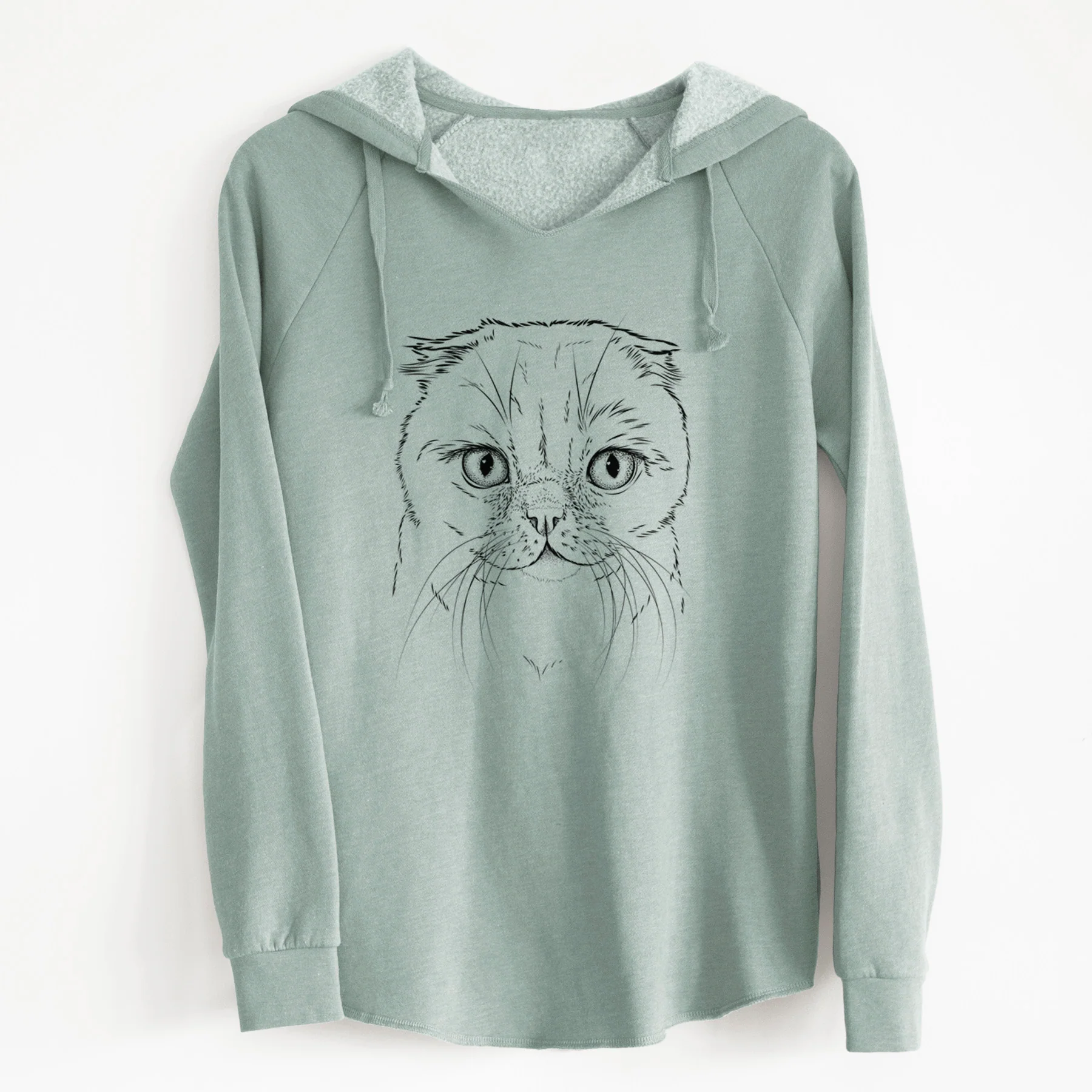Bare Lina the Exotic Fold Cat - Cali Wave Hooded Sweatshirt - Image 6