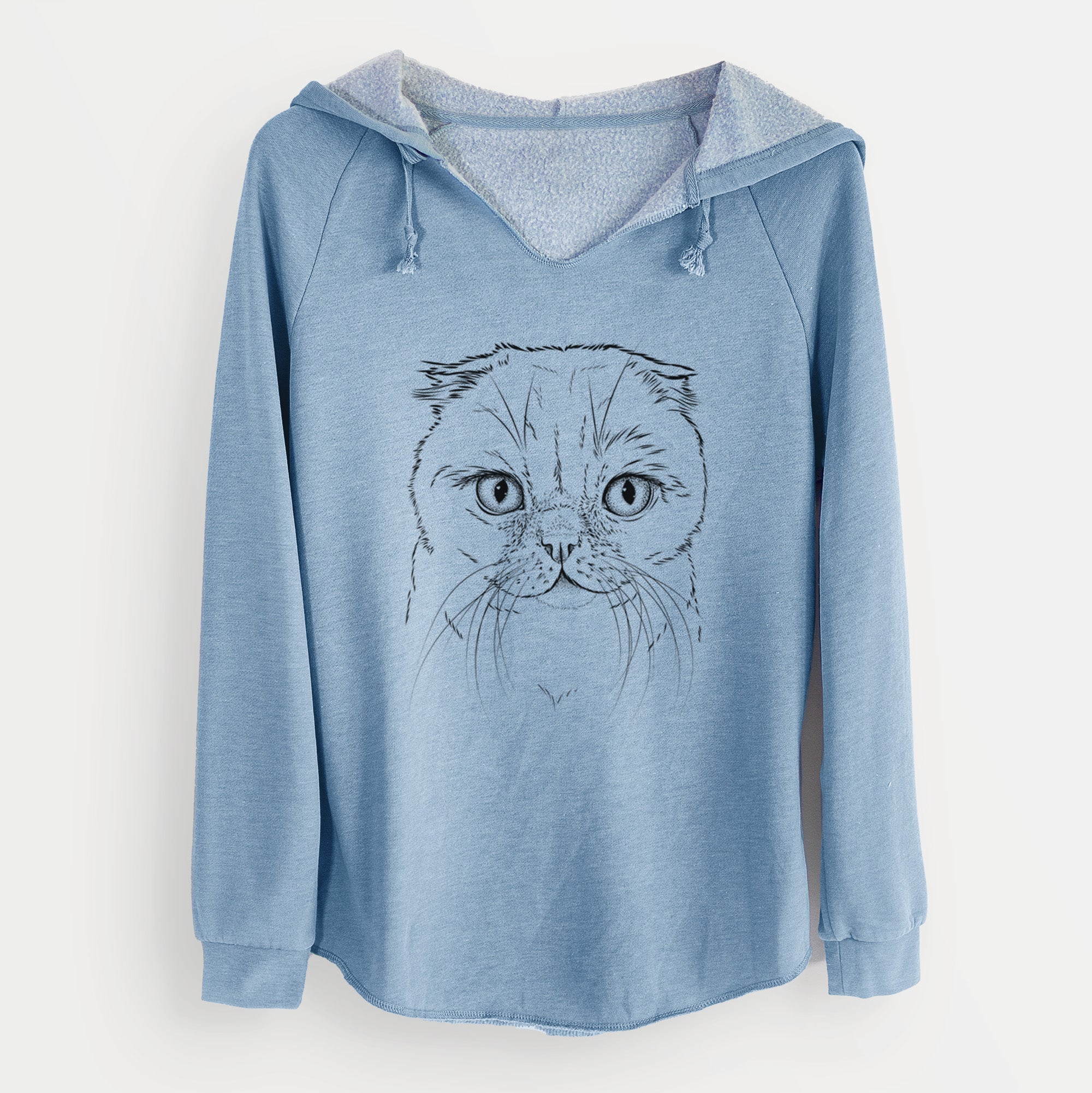 Bare Lina the Exotic Fold Cat - Cali Wave Hooded Sweatshirt - Image 8