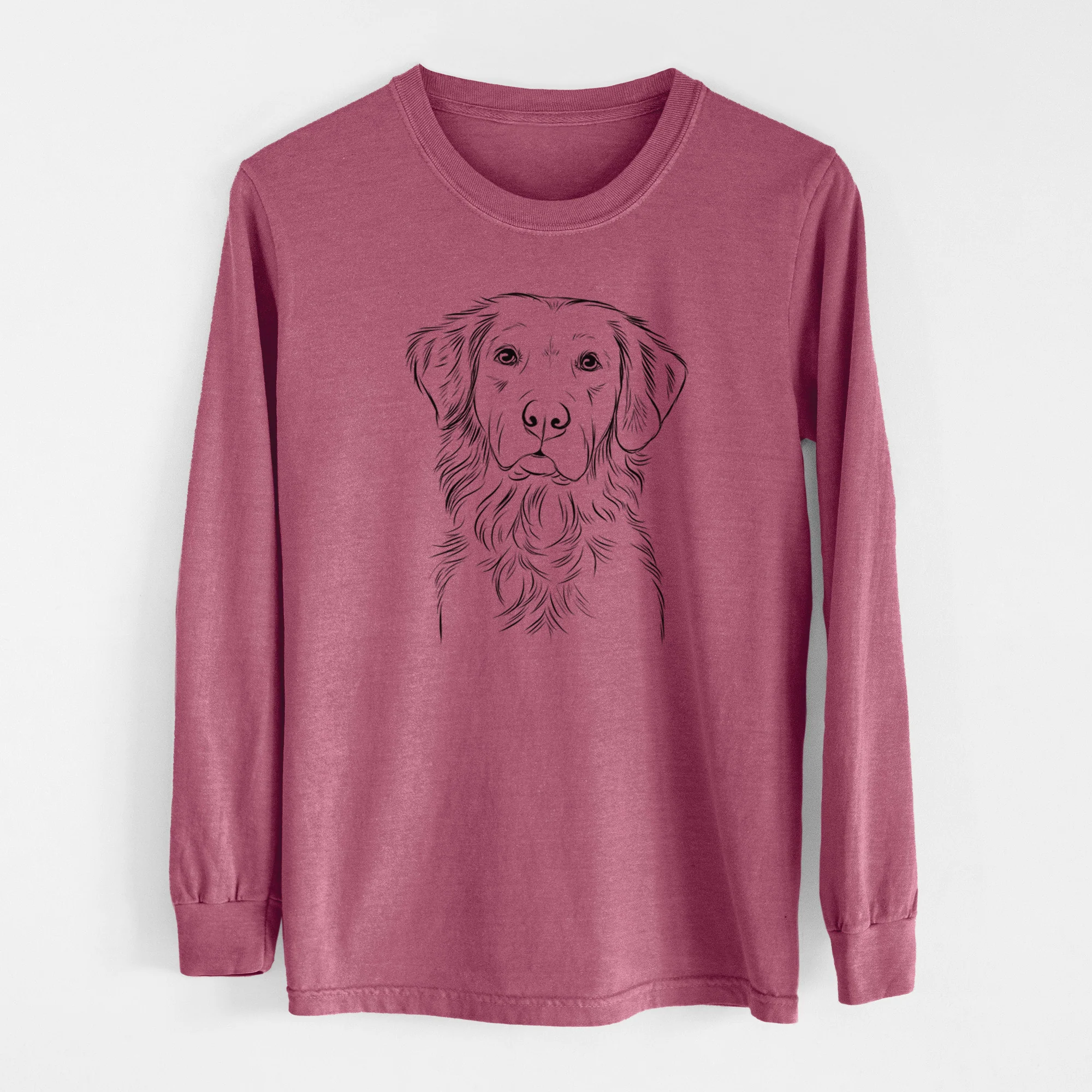 Bare Linden the Golden Retriever - Men's Heavyweight 100% Cotton Long Sleeve - Image 10
