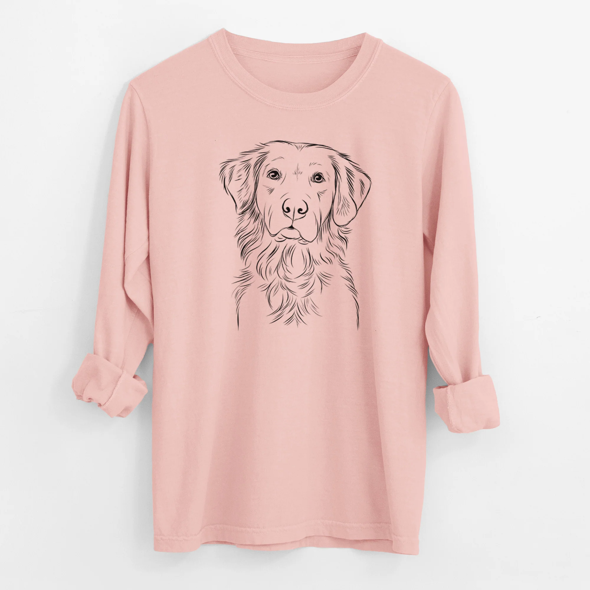 Bare Linden the Golden Retriever - Men's Heavyweight 100% Cotton Long Sleeve - Image 11