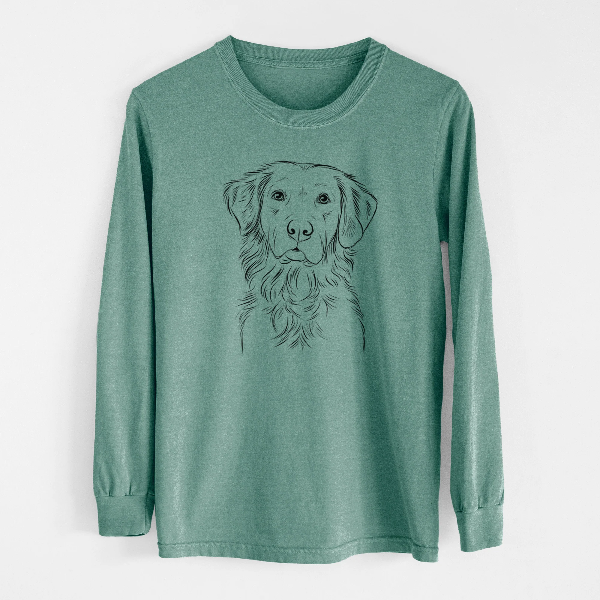 Bare Linden the Golden Retriever - Men's Heavyweight 100% Cotton Long Sleeve - Image 12